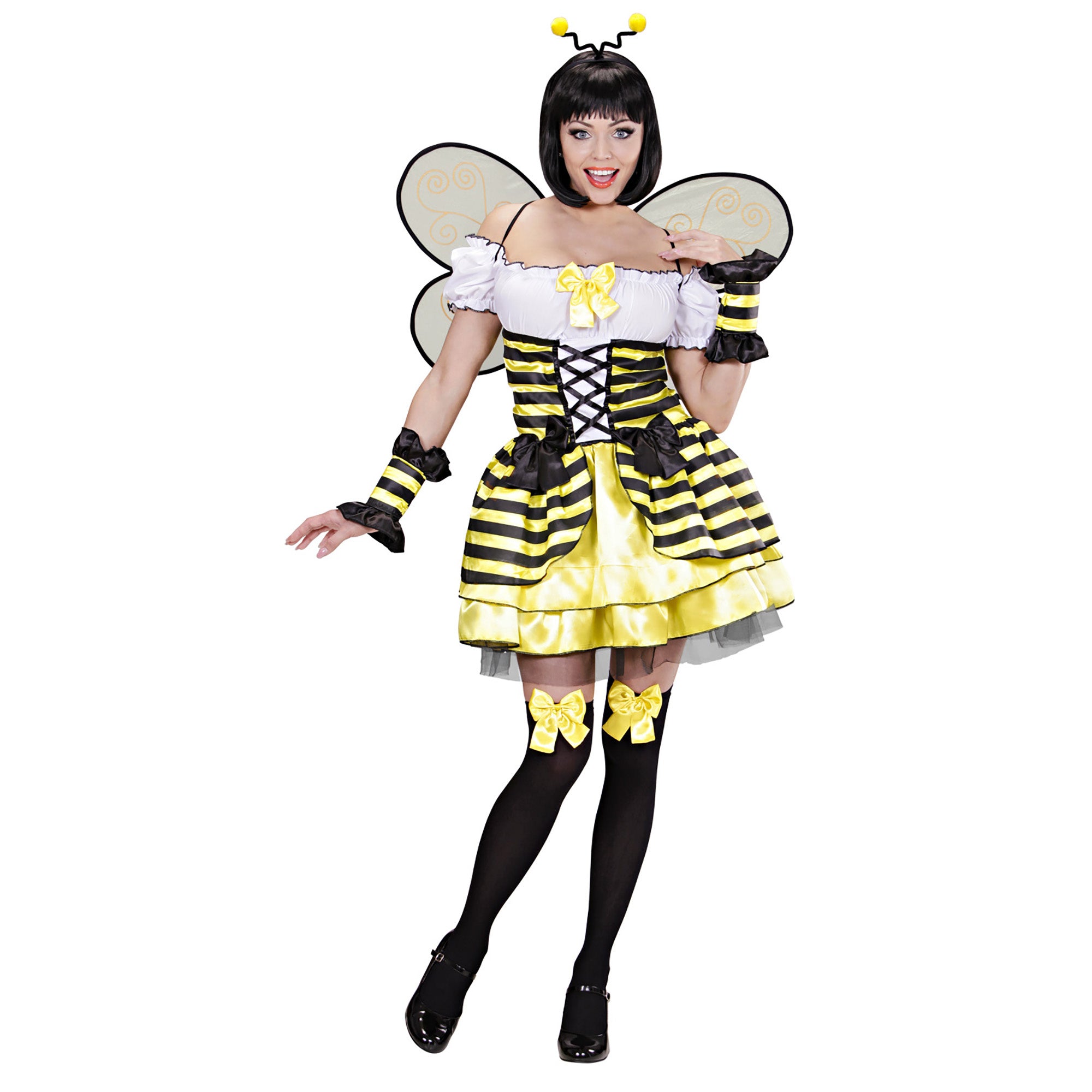 Widmann - Bij & Wesp Kostuum - Lieve Bij - Vrouw - geel - Medium - Carnavalskleding - Verkleedkleding