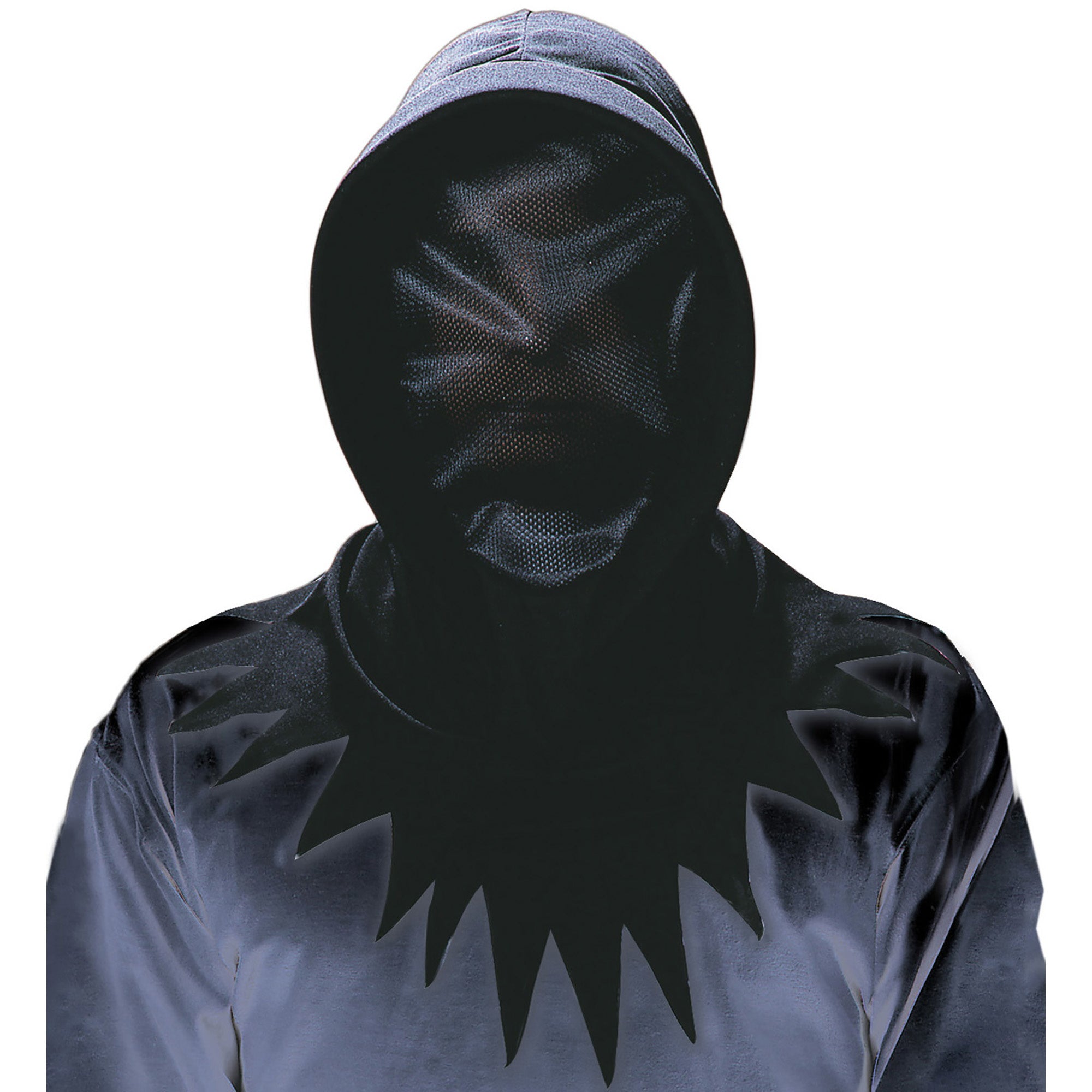 Widmann - Spook & Skelet Kostuum - Creepy Onzichtbaar Gezichtsmasker Zwart - zwart - Carnavalskleding - Verkleedkleding