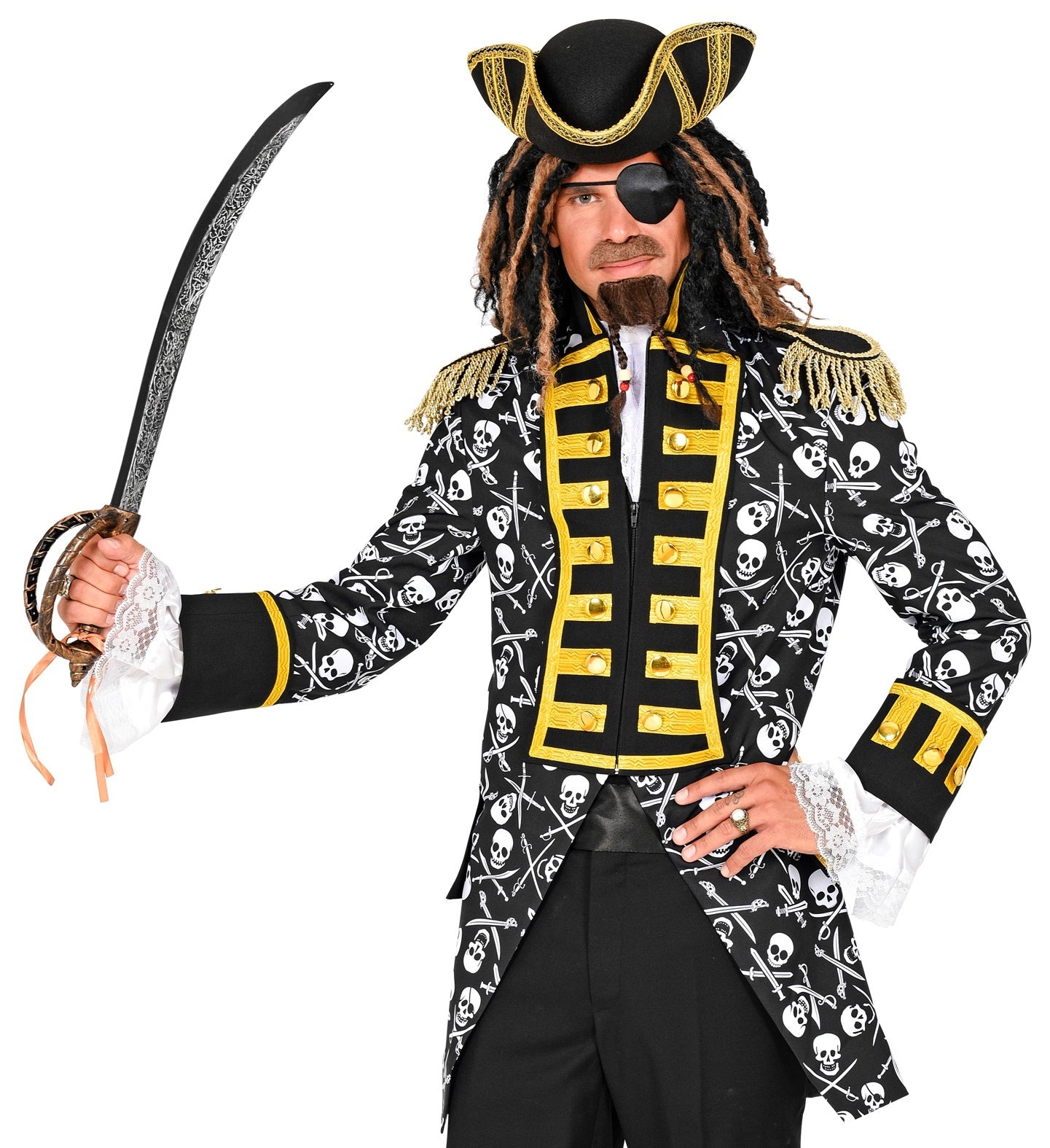 Widmann - Piraat & Viking Kostuum - Ben De Boneless Piraat Man - - Small - Carnavalskleding - Verkleedkleding
