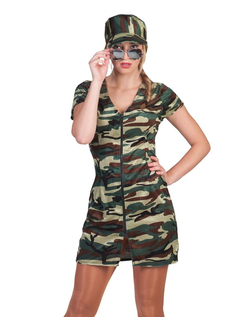 Verkleedpak militair soldaat jurk vrouw Military Monica 40-42