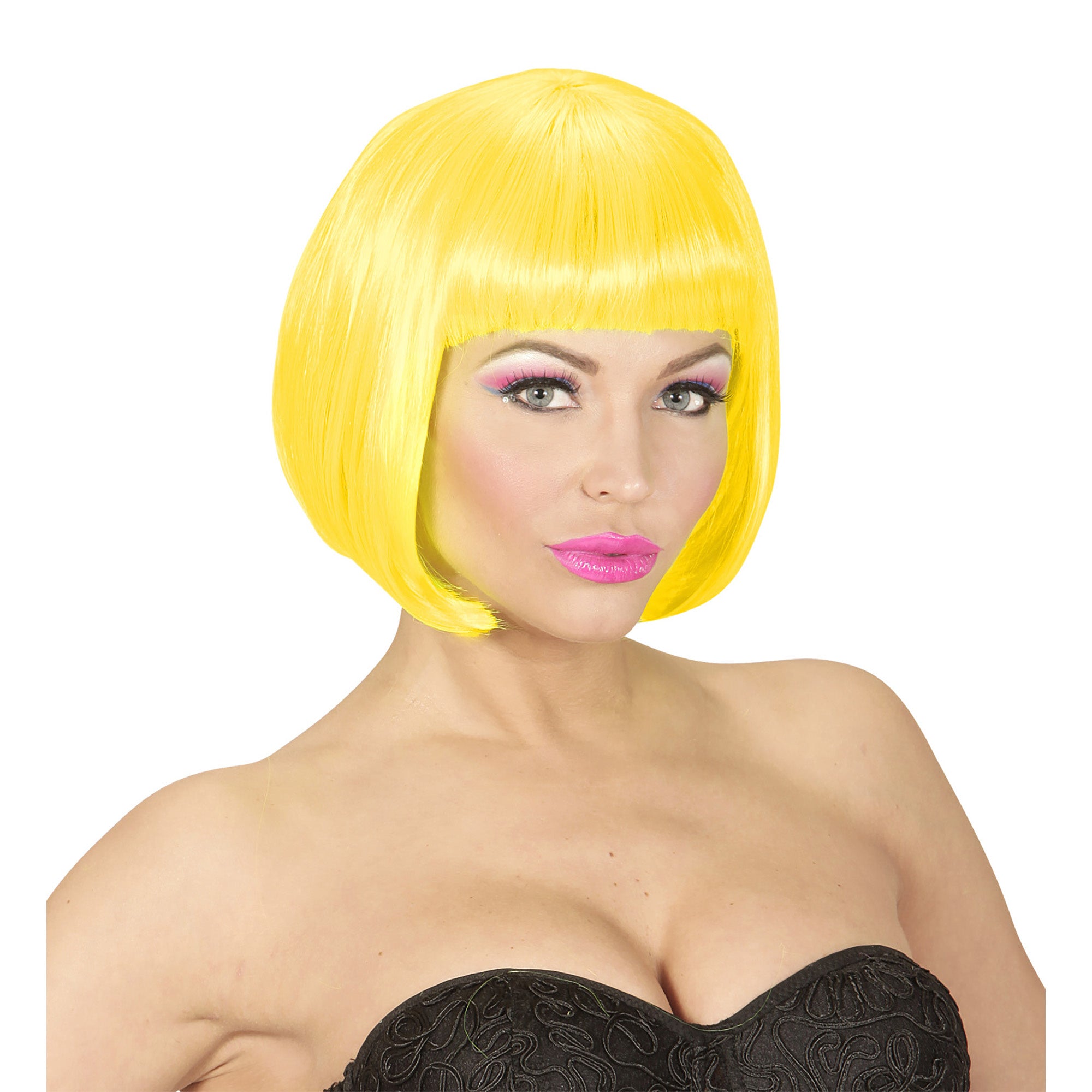 Pruik Valentina Neon Geel | One Size
