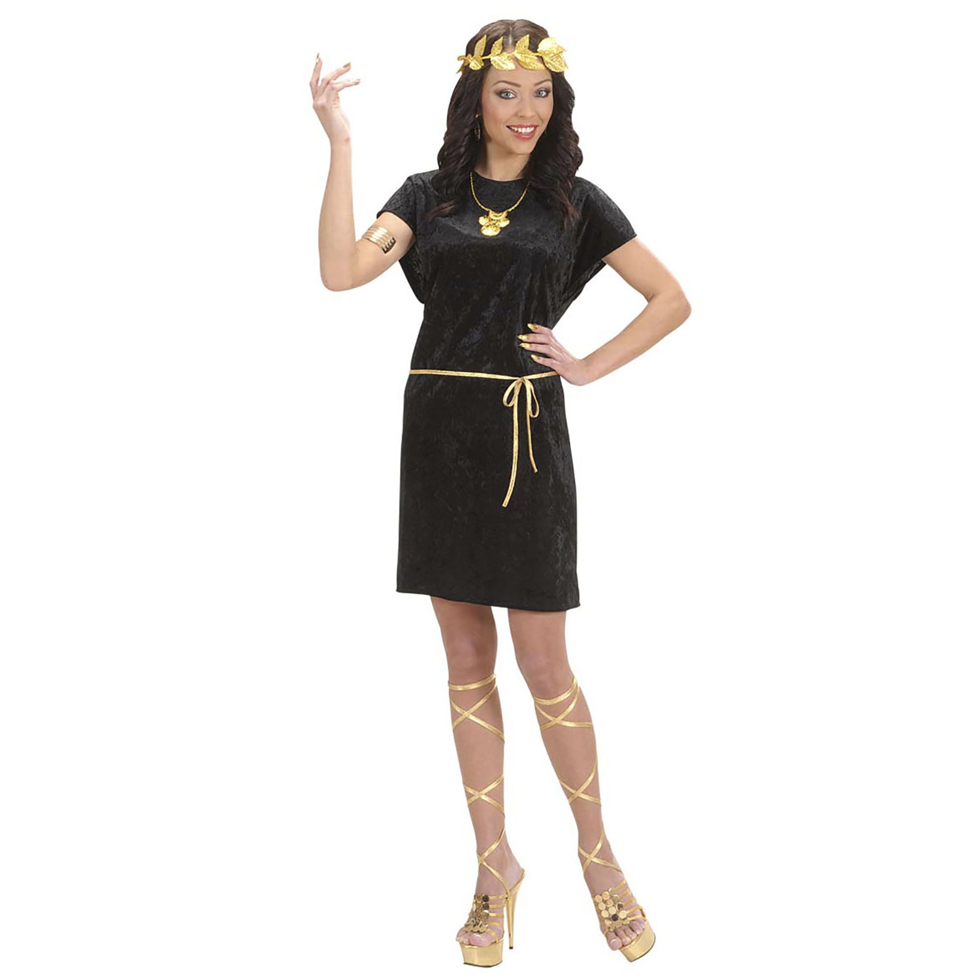 "Zwarte Romeinse outfit voor vrouwen  - Verkleedkleding - Large"