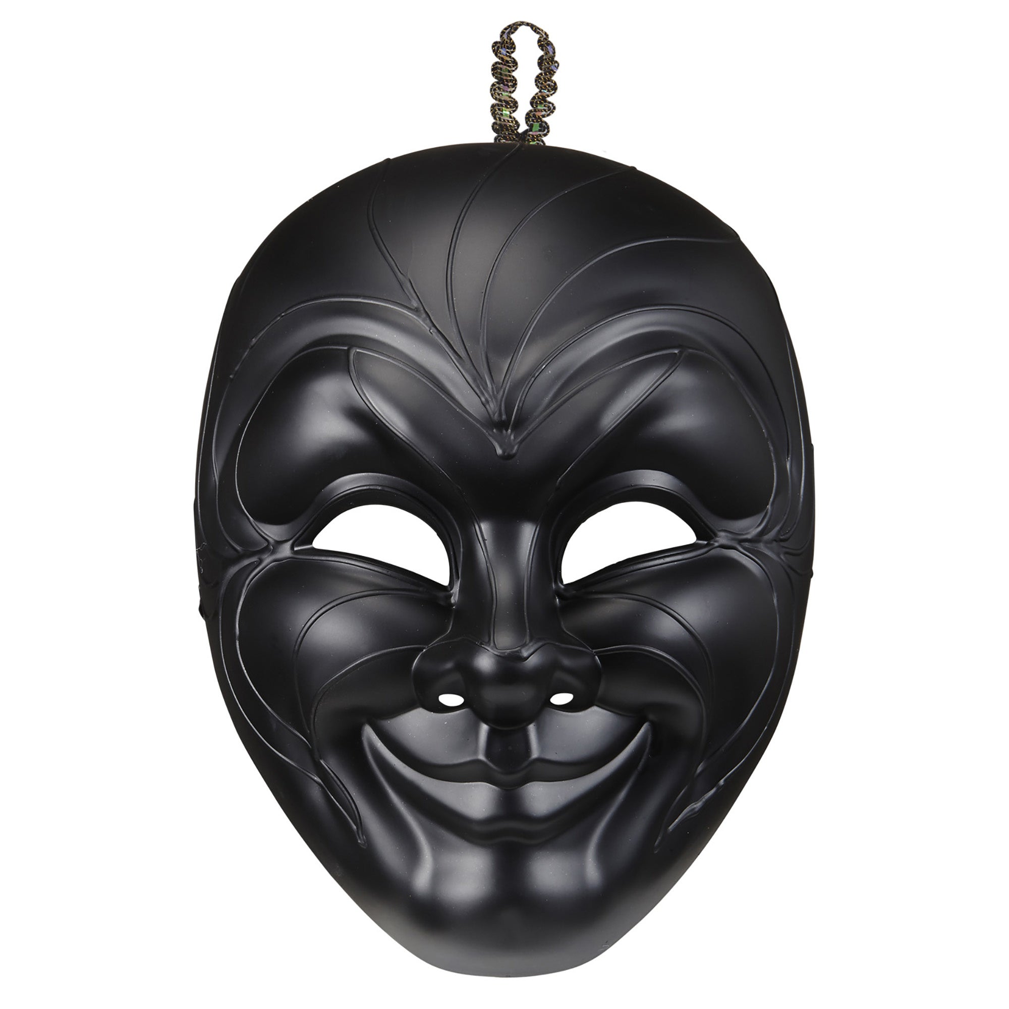 Zwart Venetiaanse dark men masker