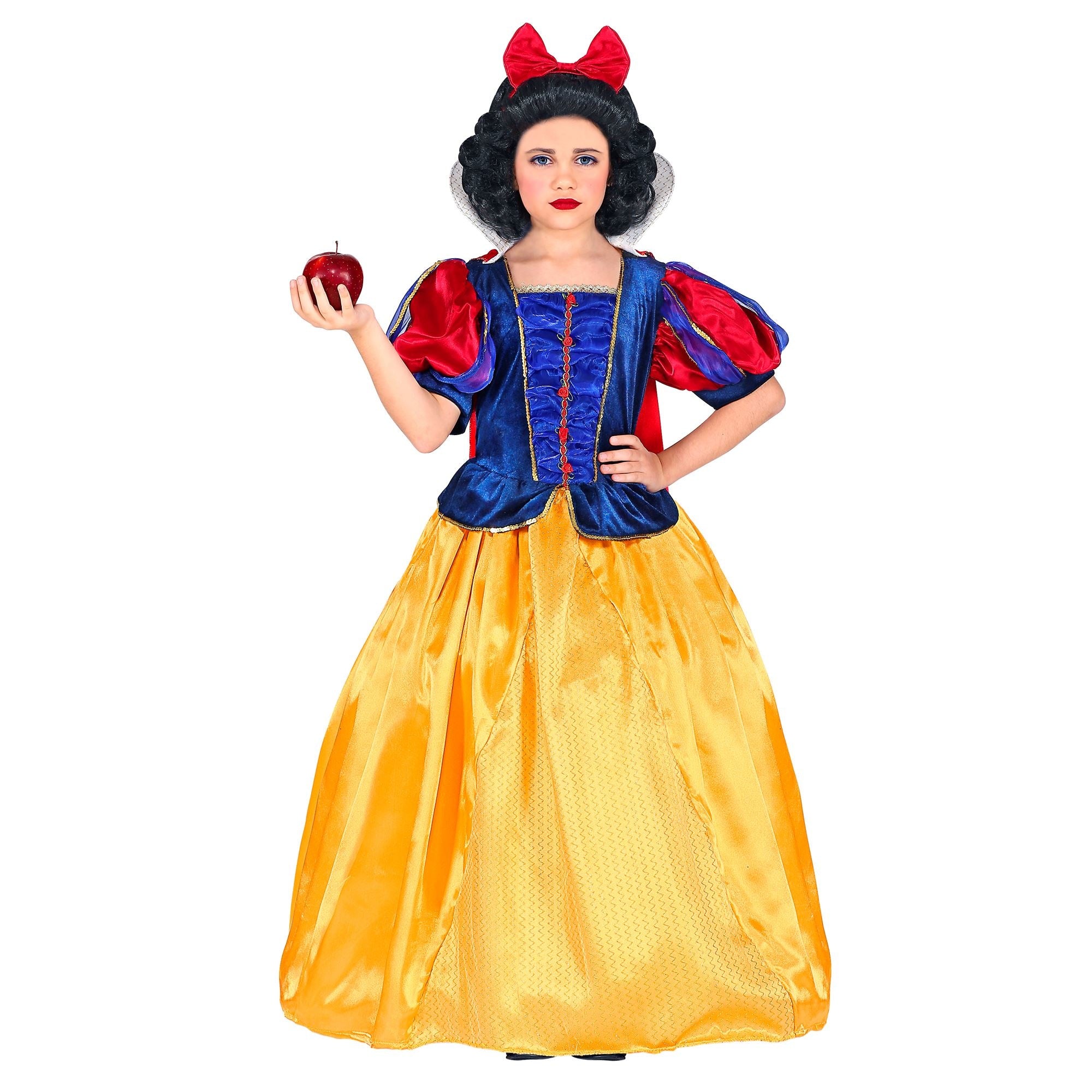 Widmann - Sneeuwwitje Kostuum - Sneeuwwitje Veel Mooier Dan Haar Stiefmoeder - Meisje - blauw,geel - Maat 104 - Carnavalskleding - Verkleedkleding
