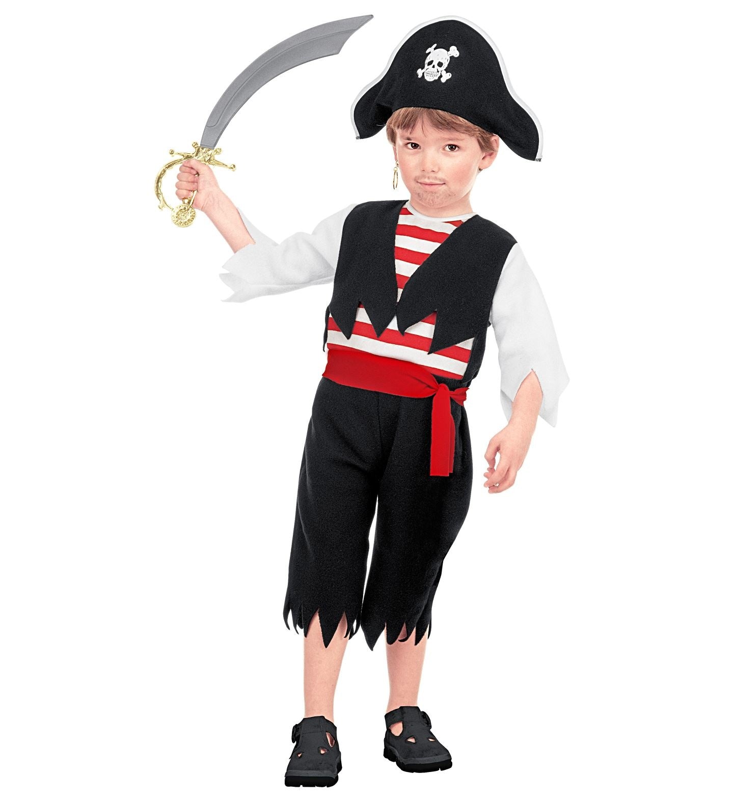 Widmann - Piraat & Viking Kostuum - Vechten Op Het Dek Piraat Kind Kostuum - zwart - Maat 104 - Carnavalskleding - Verkleedkleding
