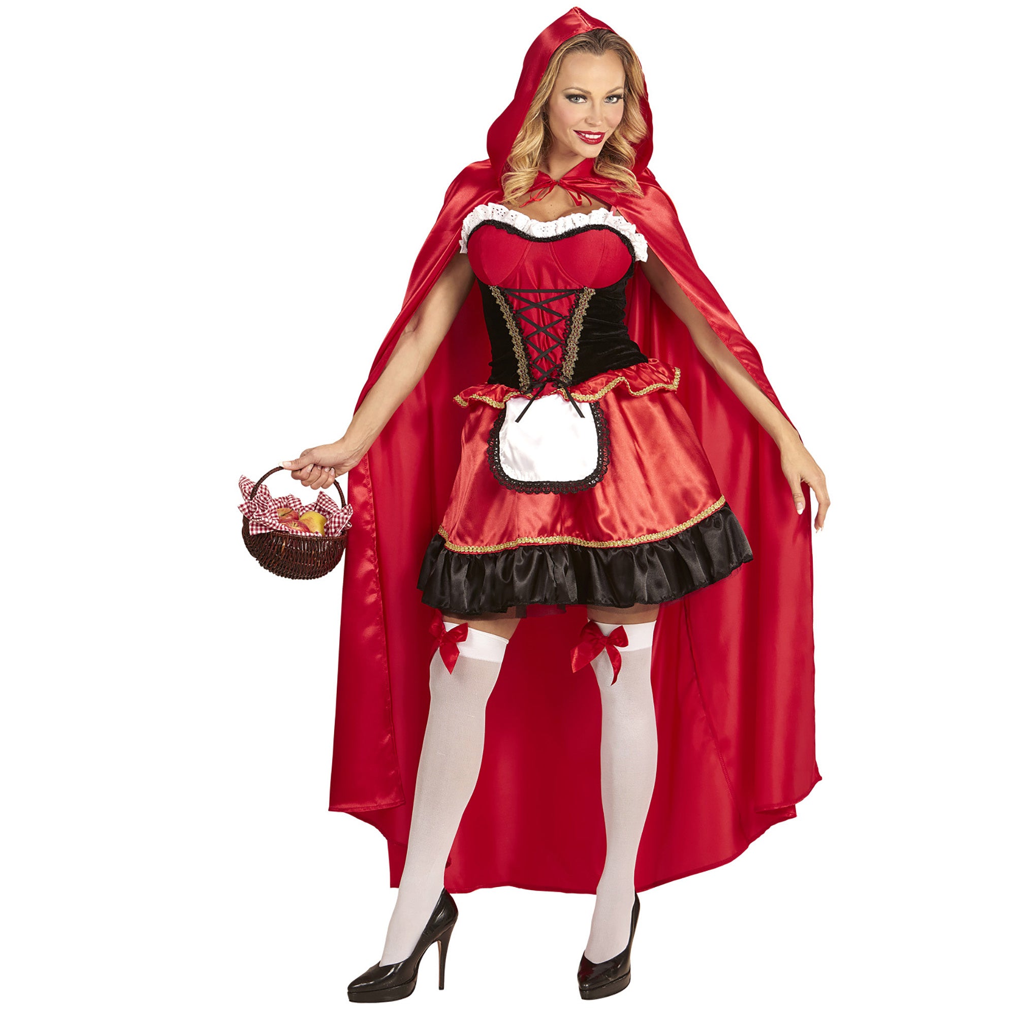 Widmann - Roodkapje Kostuum - Glimmend Roodkapje - Vrouw - rood - XL - Carnavalskleding - Verkleedkleding