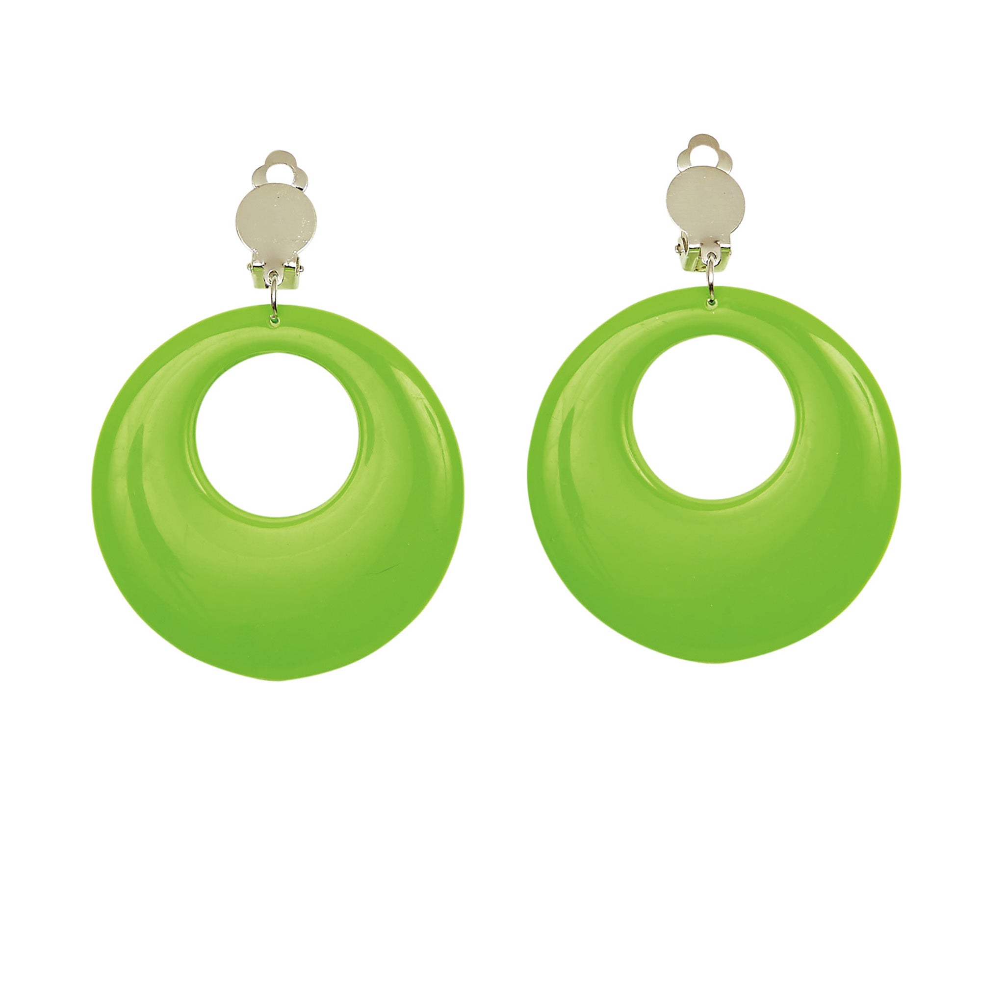 WIDMANN - Fluo groene oorbellen voor volwassenen - Accessoires > Sieraden