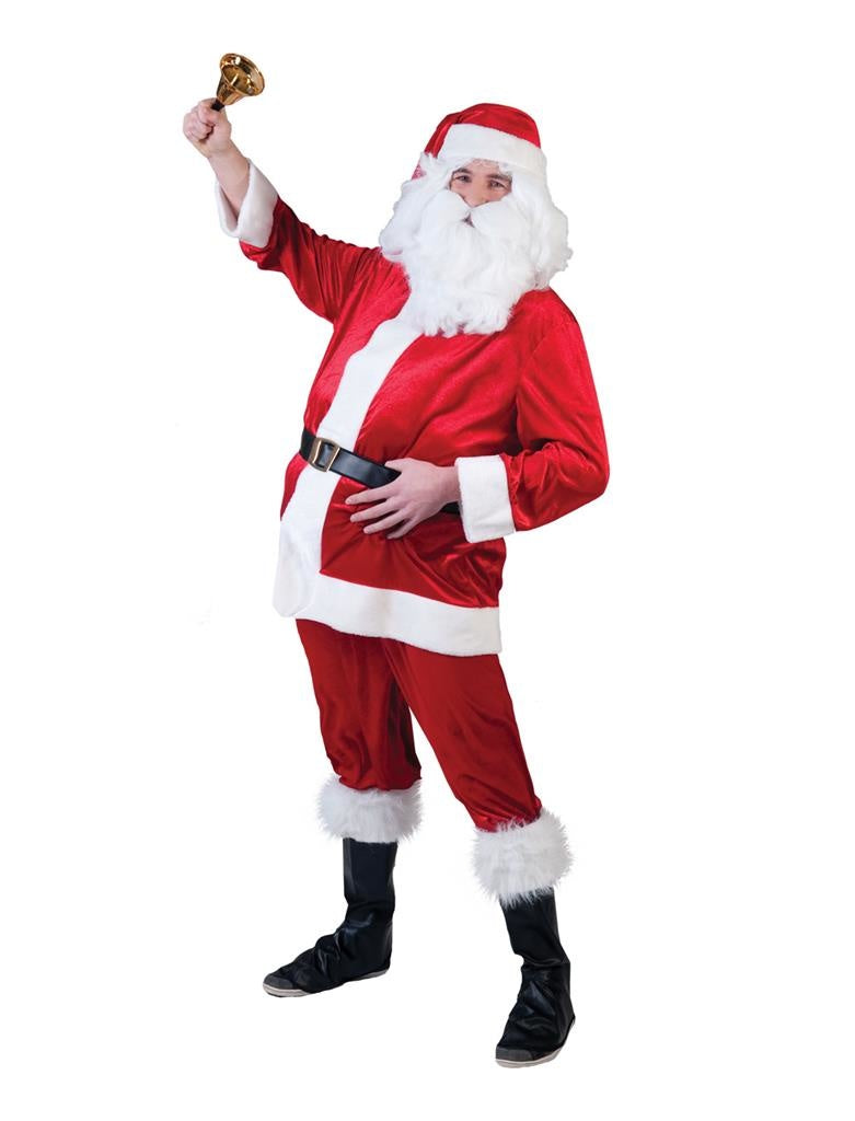 Funny Fashion - Kerst & Oud & Nieuw Kostuum - Santa Set - Man - wit / beige - Maat 56-58 - Carnavalskleding - Verkleedkleding