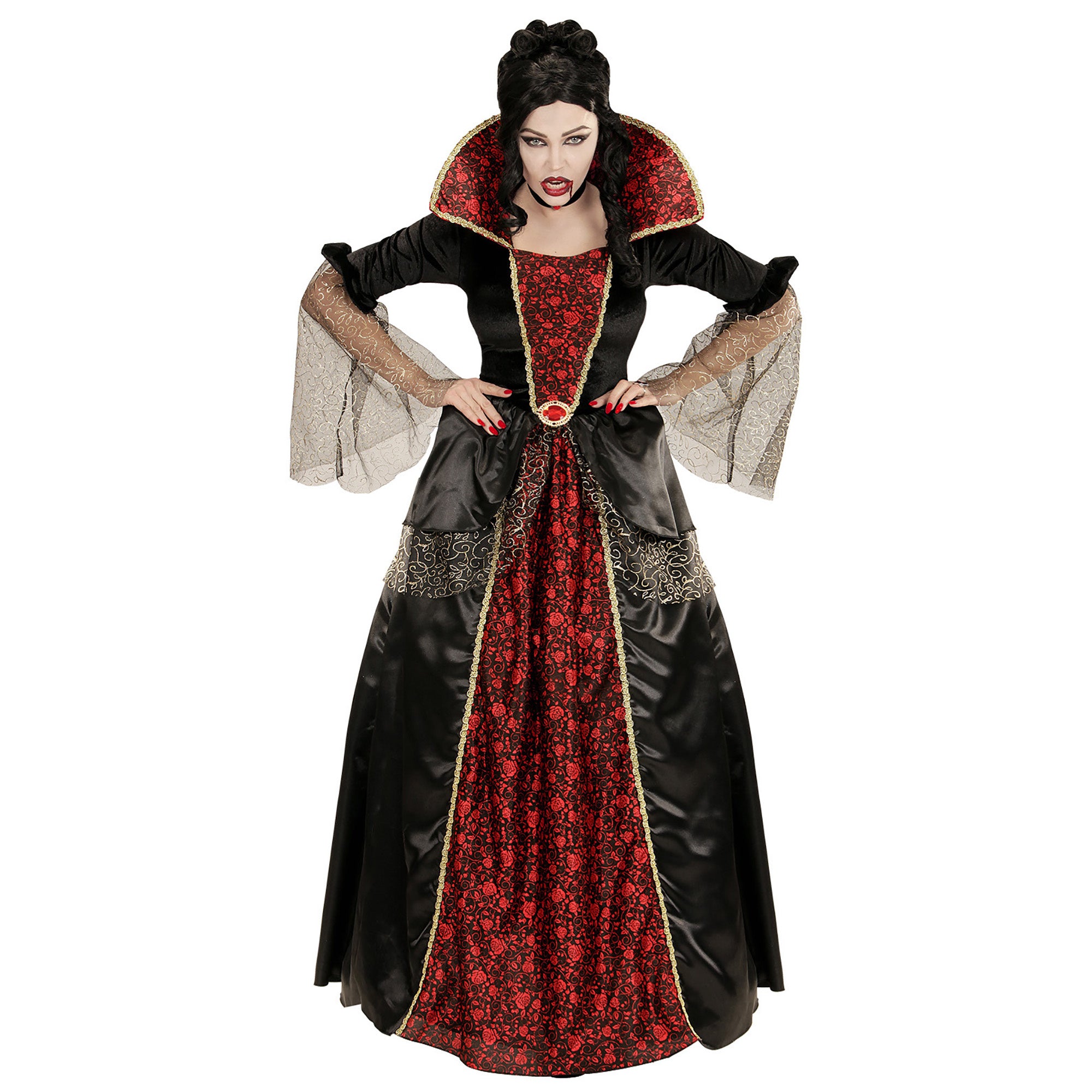 Vampier & Dracula Kostuum | Vrouwelijke Vampier Velvetia Kostuum | Large | Carnaval kostuum | Verkleedkleding