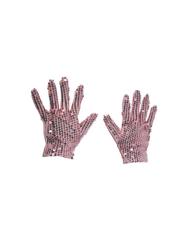 Leuke roze glitter handschoenen met pailletten