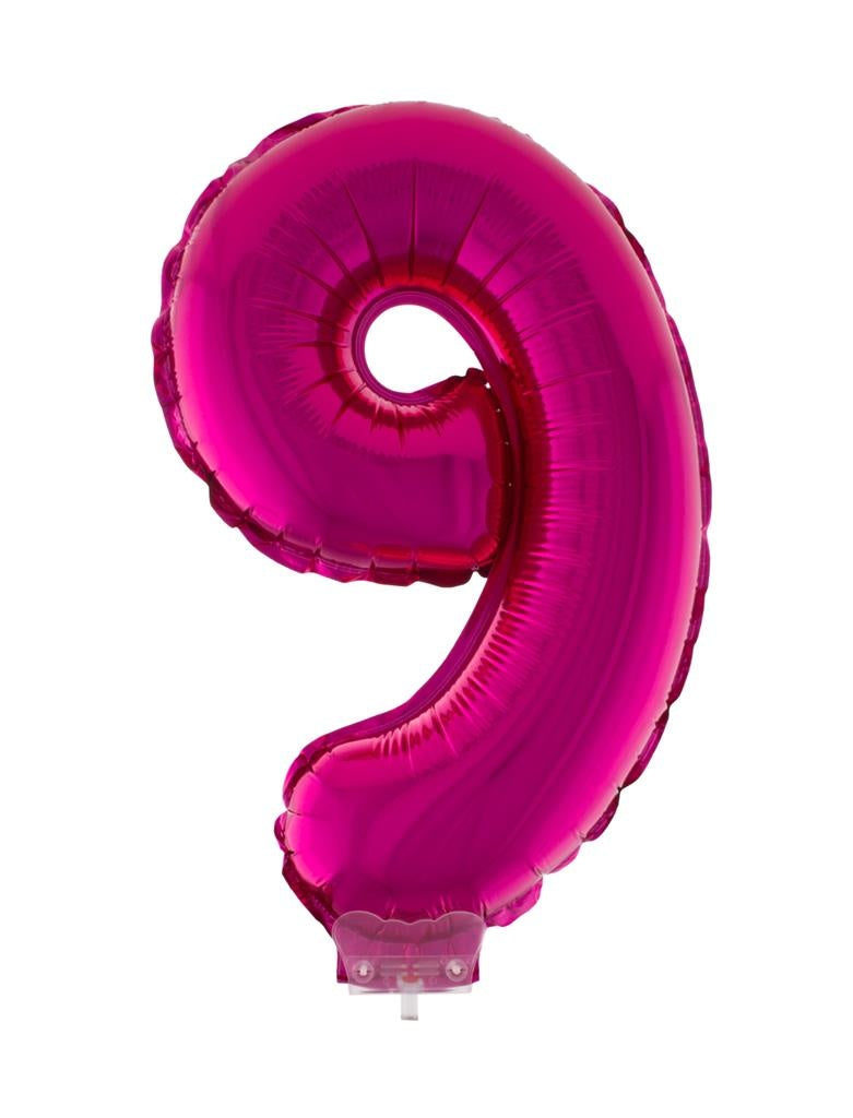 Folie ballon 41 cm op stokje roze