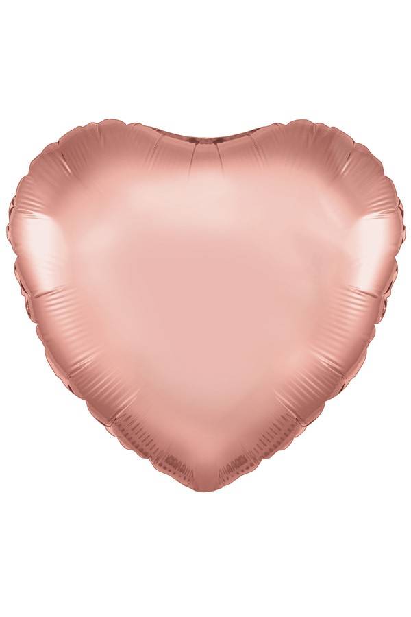 Mooie folie ballon hart roze goud  nr. 18 45.7cm