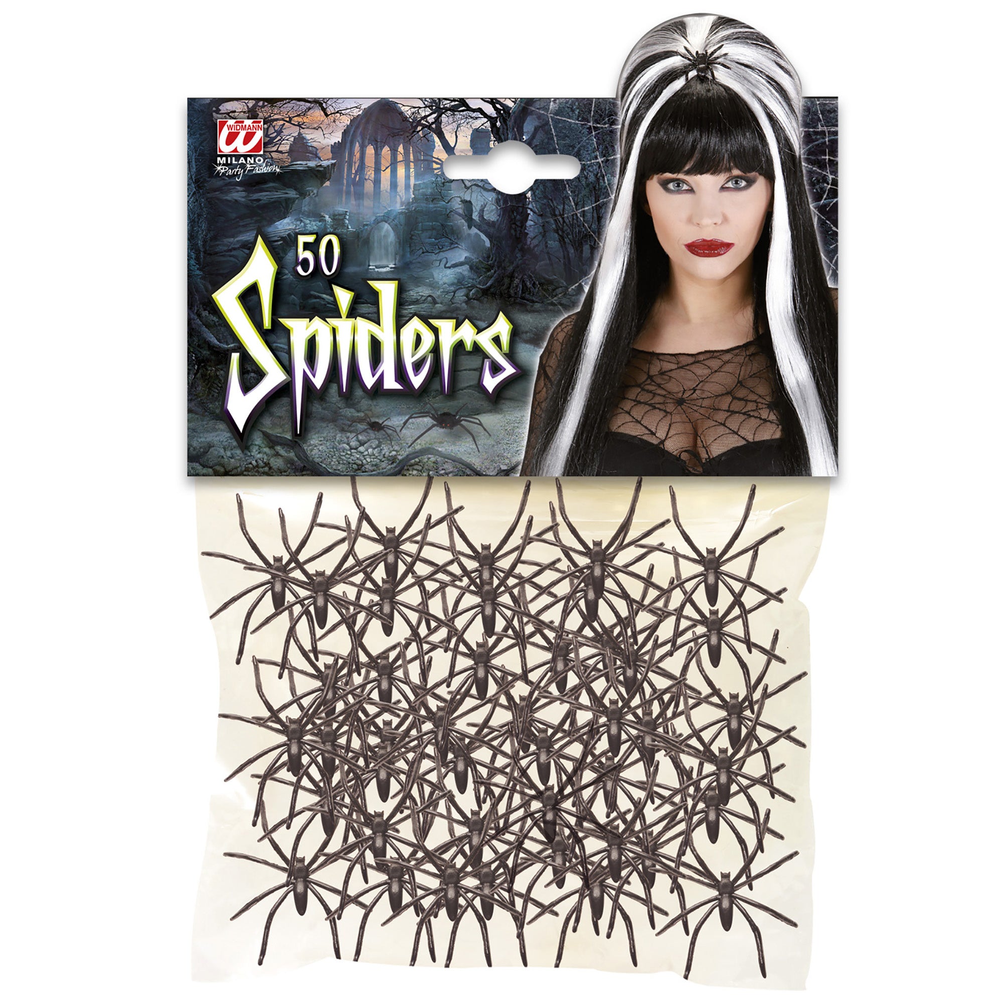 Accessoires voor Halloween Zakje met 50 spinnen