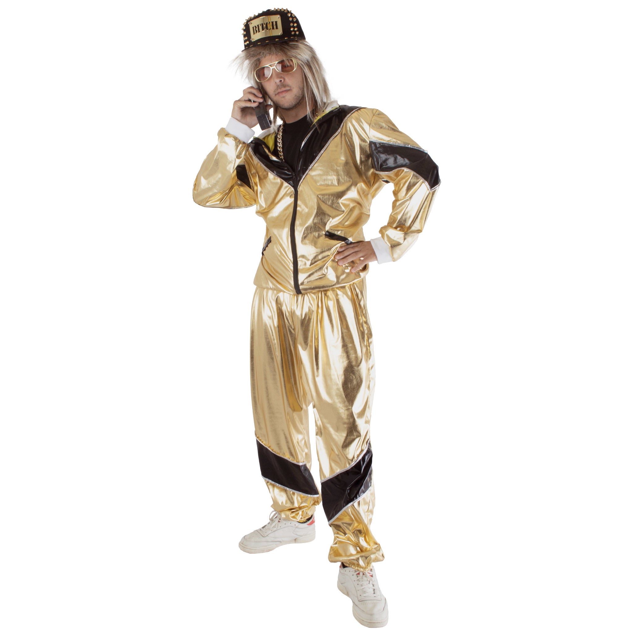Funny Fashion - Grappig & Fout Kostuum - Wout Fout Goud - Man - zwart,goud - Maat 48-50 - Carnavalskleding - Verkleedkleding