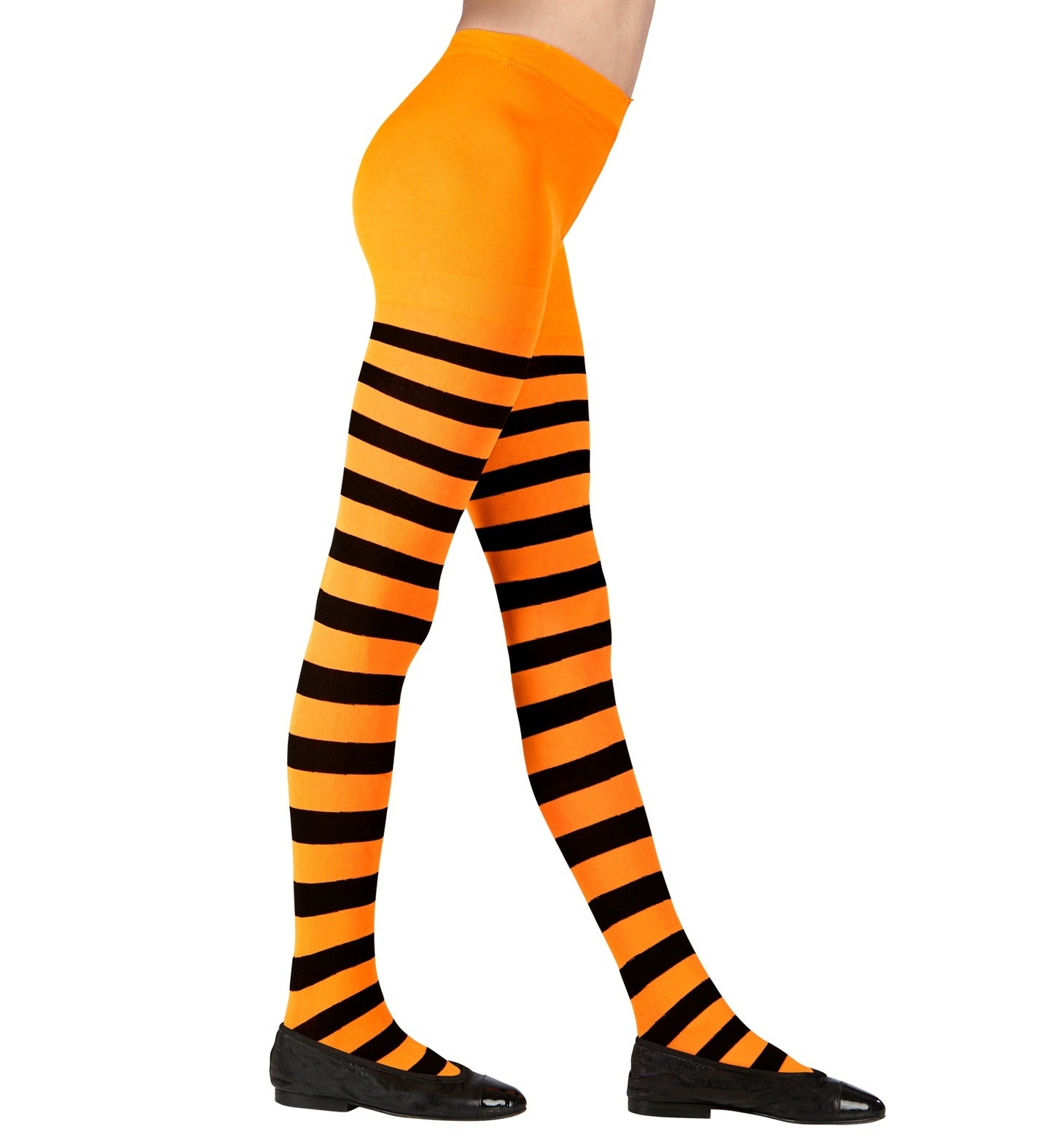WIDMANN - Oranje met zwart gestreepte panty voor kinderen - Oranje - 116 (4-5 jaar)