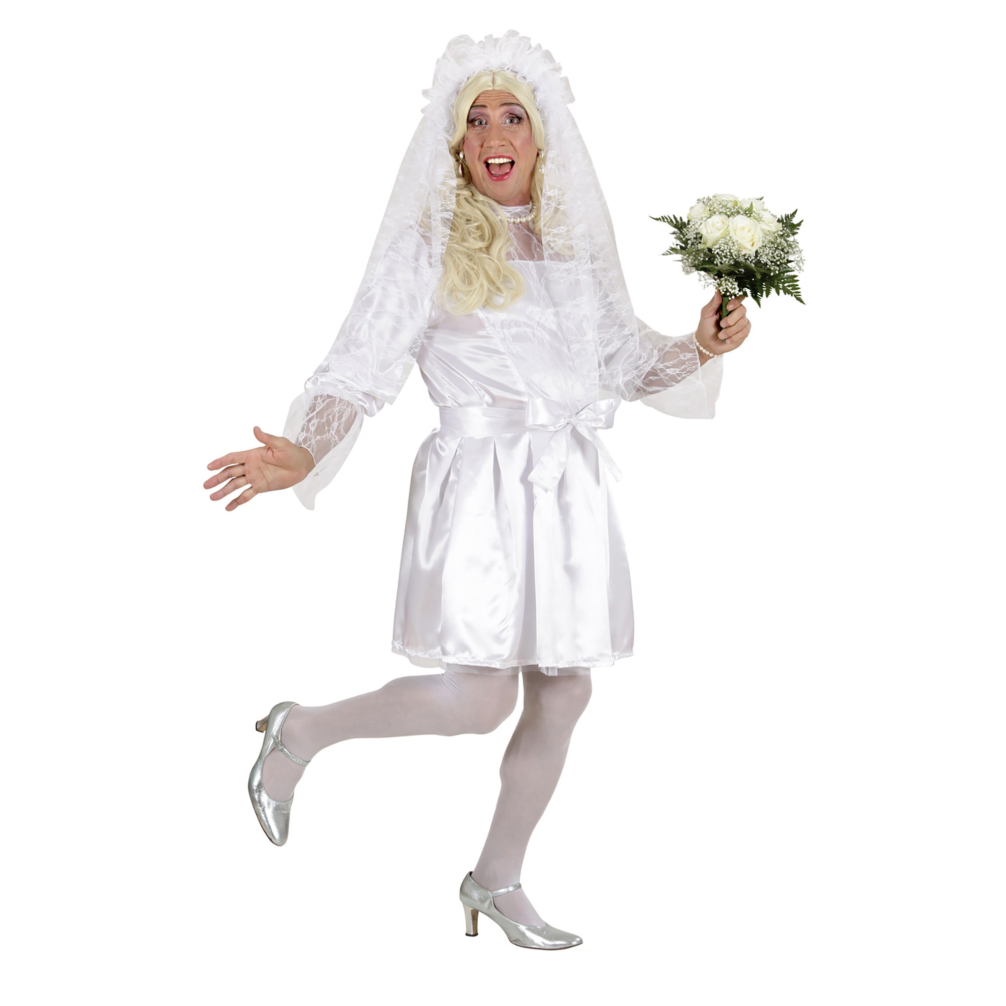 Feesten & Gelegenheden Kostuum | Mannelijke Bruid XL Vrijgezelle Bachelor Kostuum | XL | Carnaval kostuum | Verkleedkleding