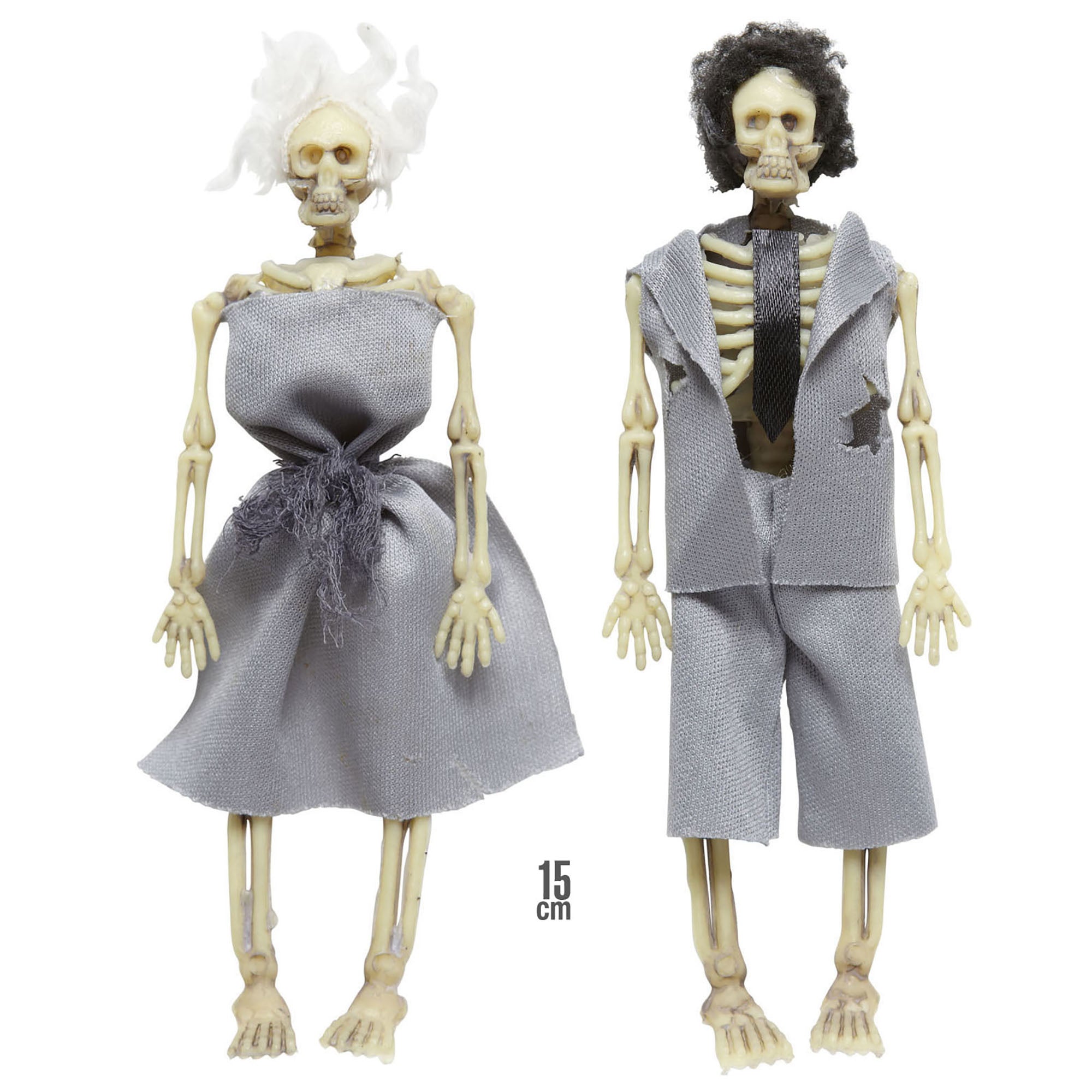 Skeletten bruidspaar eng gekleed