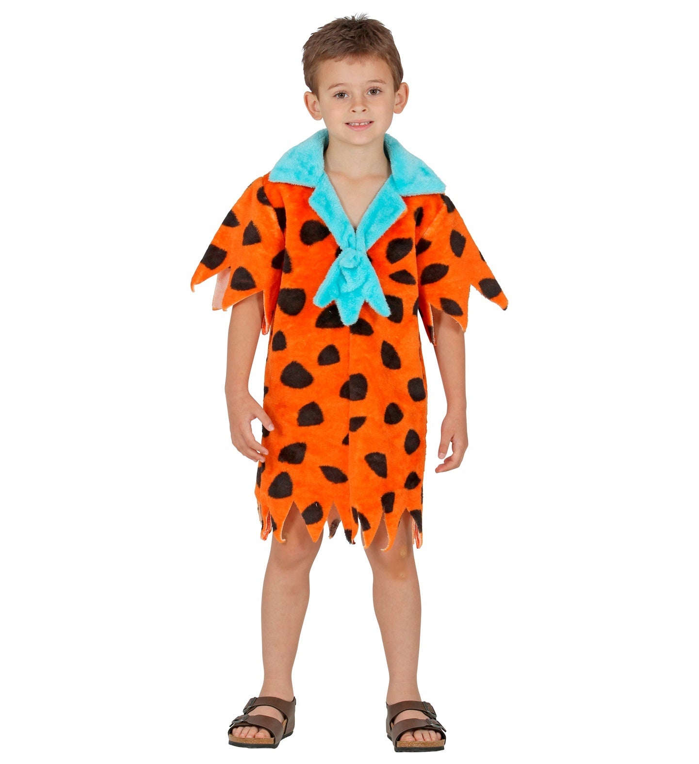 Widmann - The Flintstones Kostuum - Bam Bam Flintsteen - Jongen - oranje - Maat 104 - Carnavalskleding - Verkleedkleding