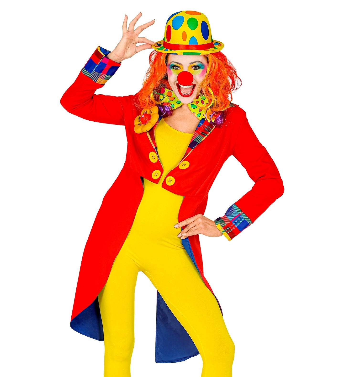 Widmann - Clown & Nar Kostuum - Breek De Circustent Af Clown Slipjas Rood Vrouw - rood - Small - Carnavalskleding - Verkleedkleding