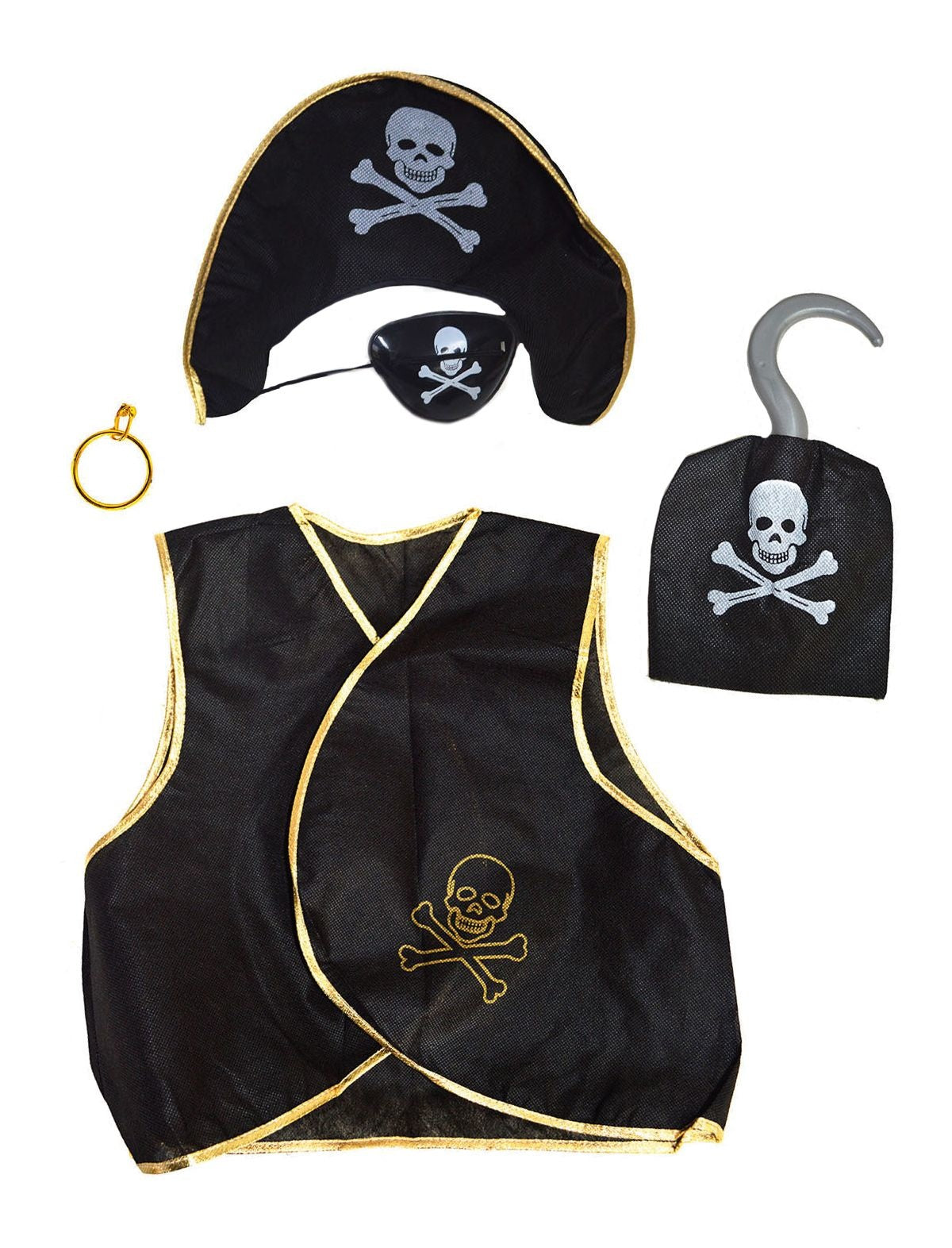 Kinderen speelgoed verkleed set in Piraten stijl thema 5-delig - Verkleedattributen