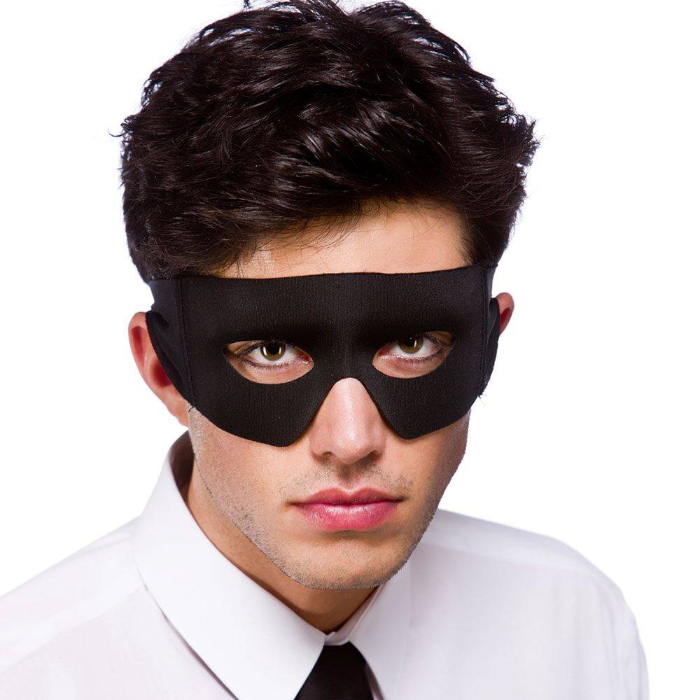 Ruig bandiet oogmasker of super helden oogmasker in zwart