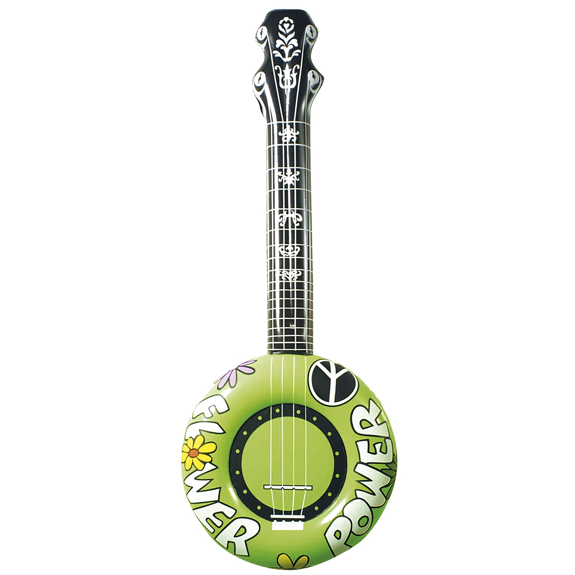 WIDMANN - Opblaasbare hippie banjo - Groen - Accessoires > Opblaasbare artikelen