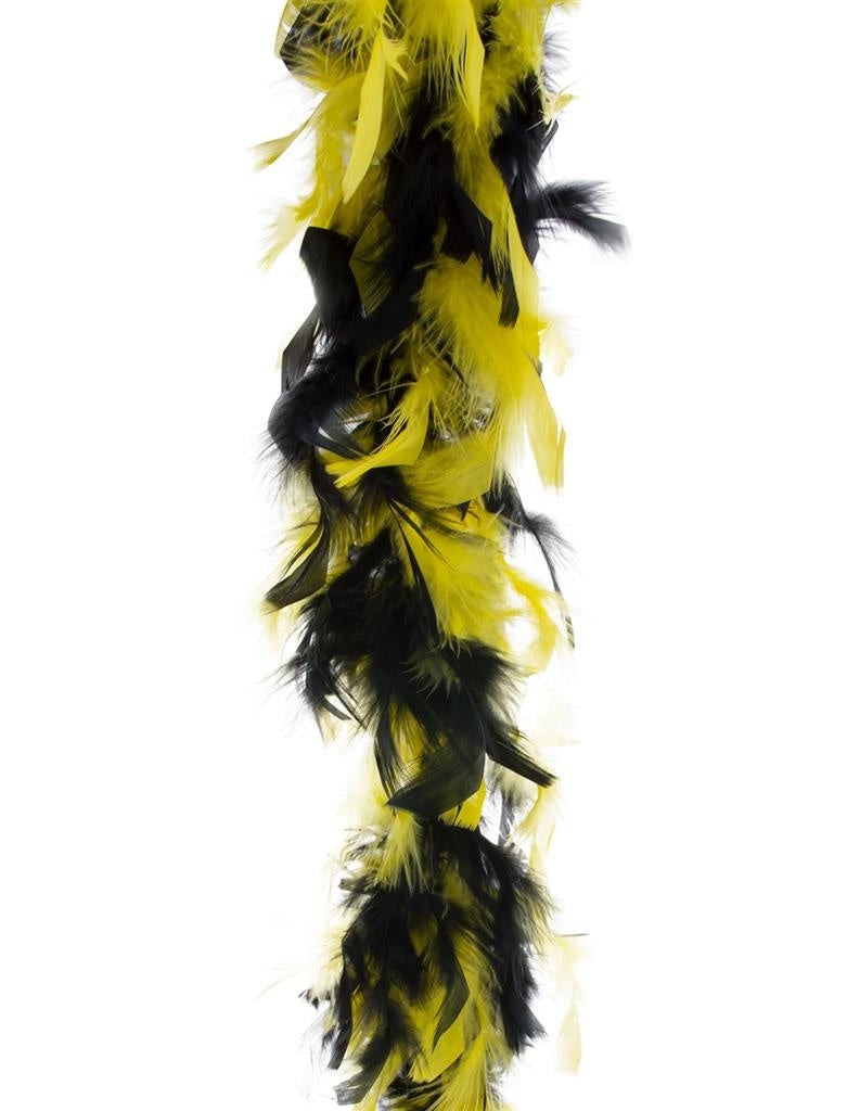 Mooie veren boa in zwart geel