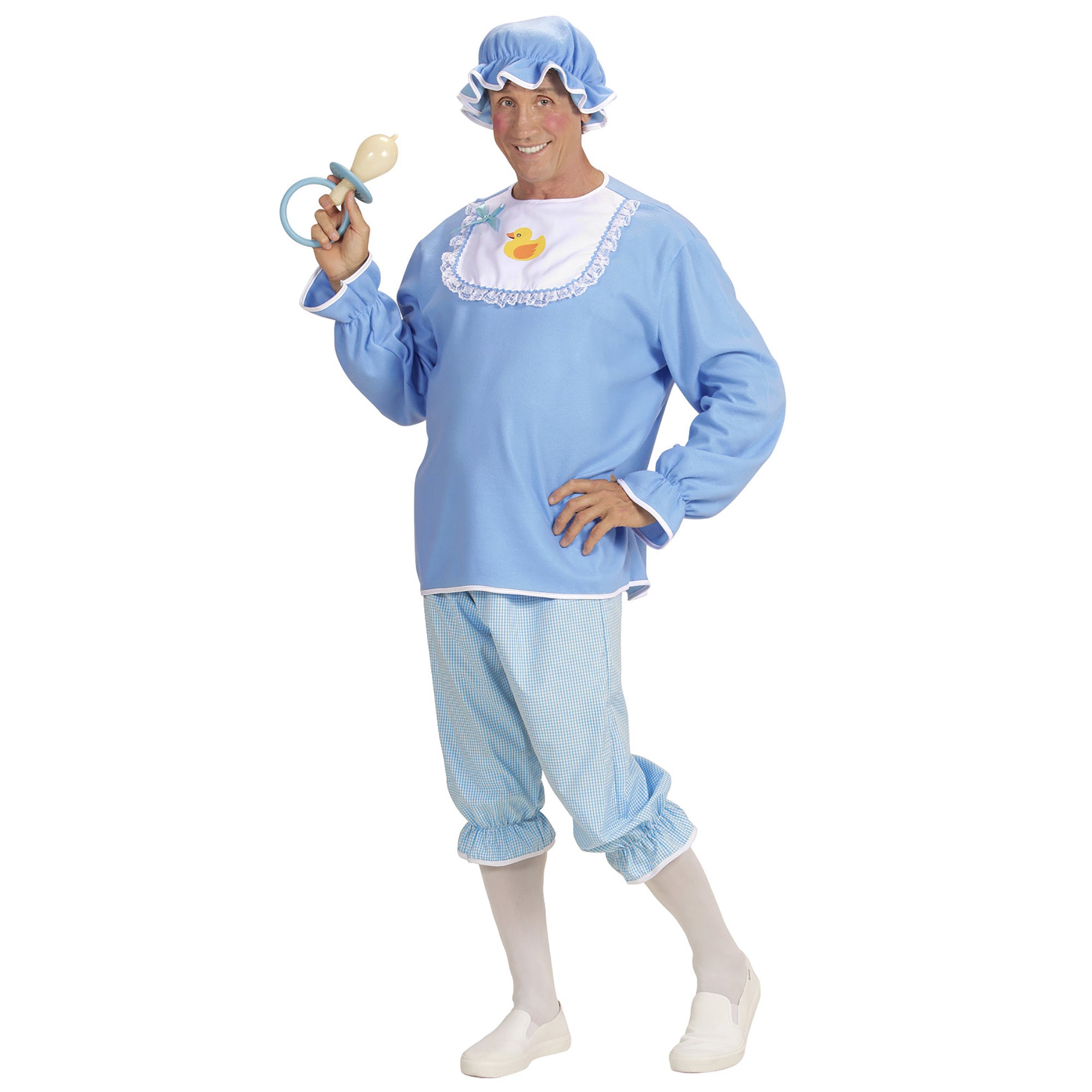 Widmann - Grote Baby Kostuum - Volwassen Baby Jongen - Man - blauw - Medium - Carnavalskleding - Verkleedkleding