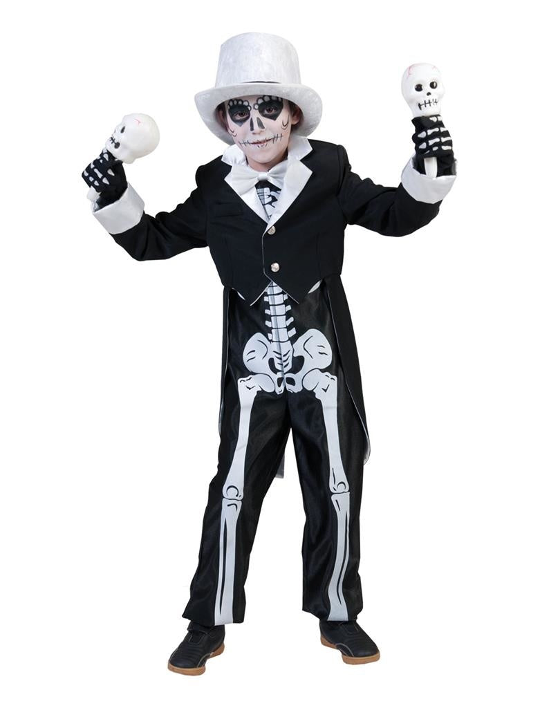 Halloween - Skelet kostuum voor jongens - Halloween verkleedkleding 164