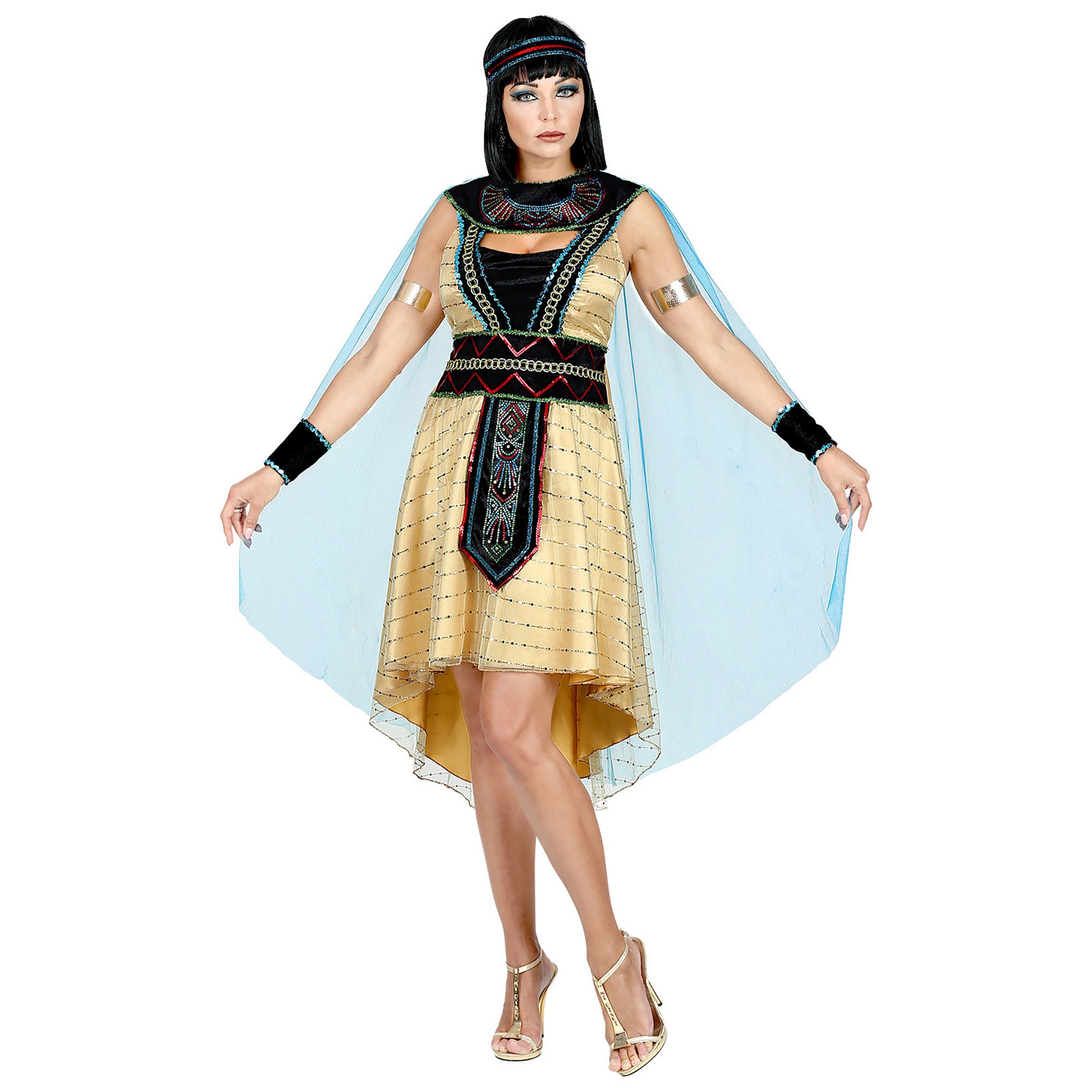Widmann - Egypte Kostuum - Egyptische Farao Hatsjepsoet - Vrouw - wit / beige - Small - Carnavalskleding - Verkleedkleding