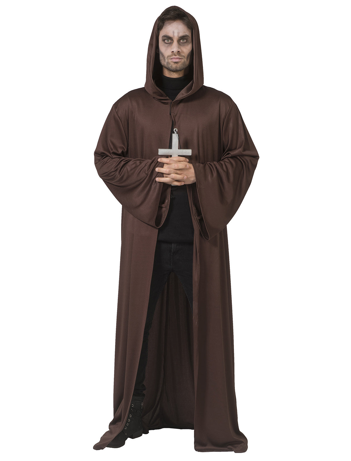 Funny Fashion - Monnik & Pater & Priester Kostuum - Monnik Kloosterorde Franciscus - Man - bruin - One Size - Halloween - Verkleedkleding