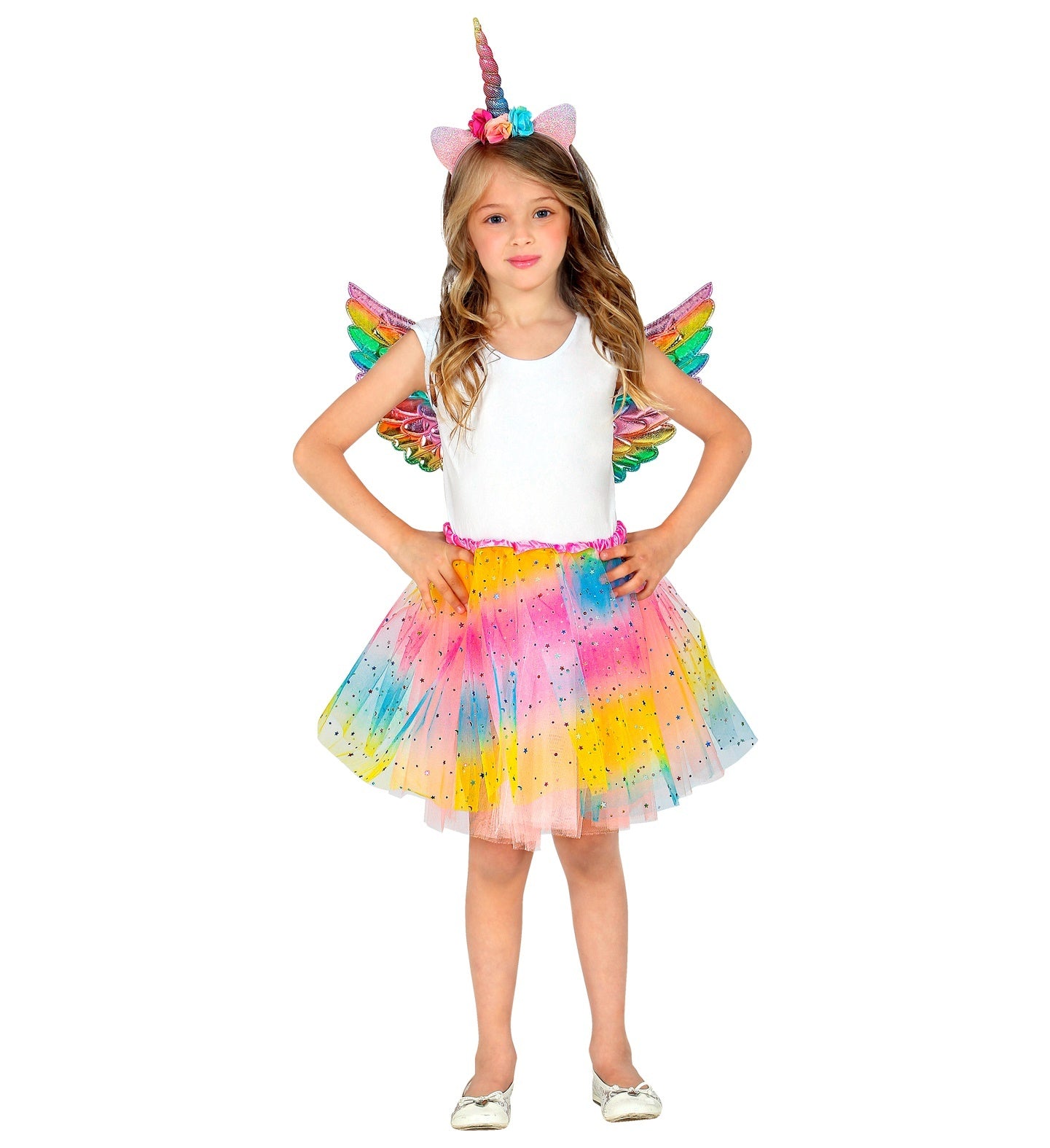 Widmann - Eenhoorn Kostuum - Kleurige Unicorn Set - Meisje - multicolor - One Size - Carnavalskleding - Verkleedkleding