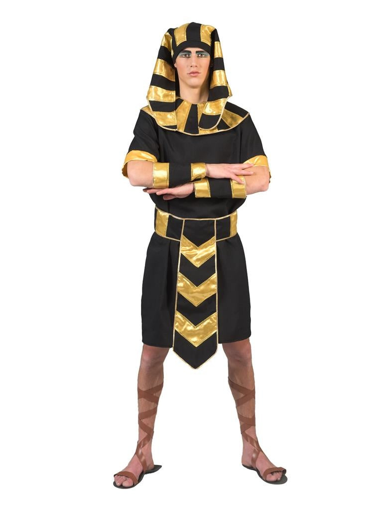 Funny Fashion - Egypte Kostuum - Egyptische Farao Zoon Van Ra - Man - zwart,goud - Maat 56-58 - Carnavalskleding - Verkleedkleding