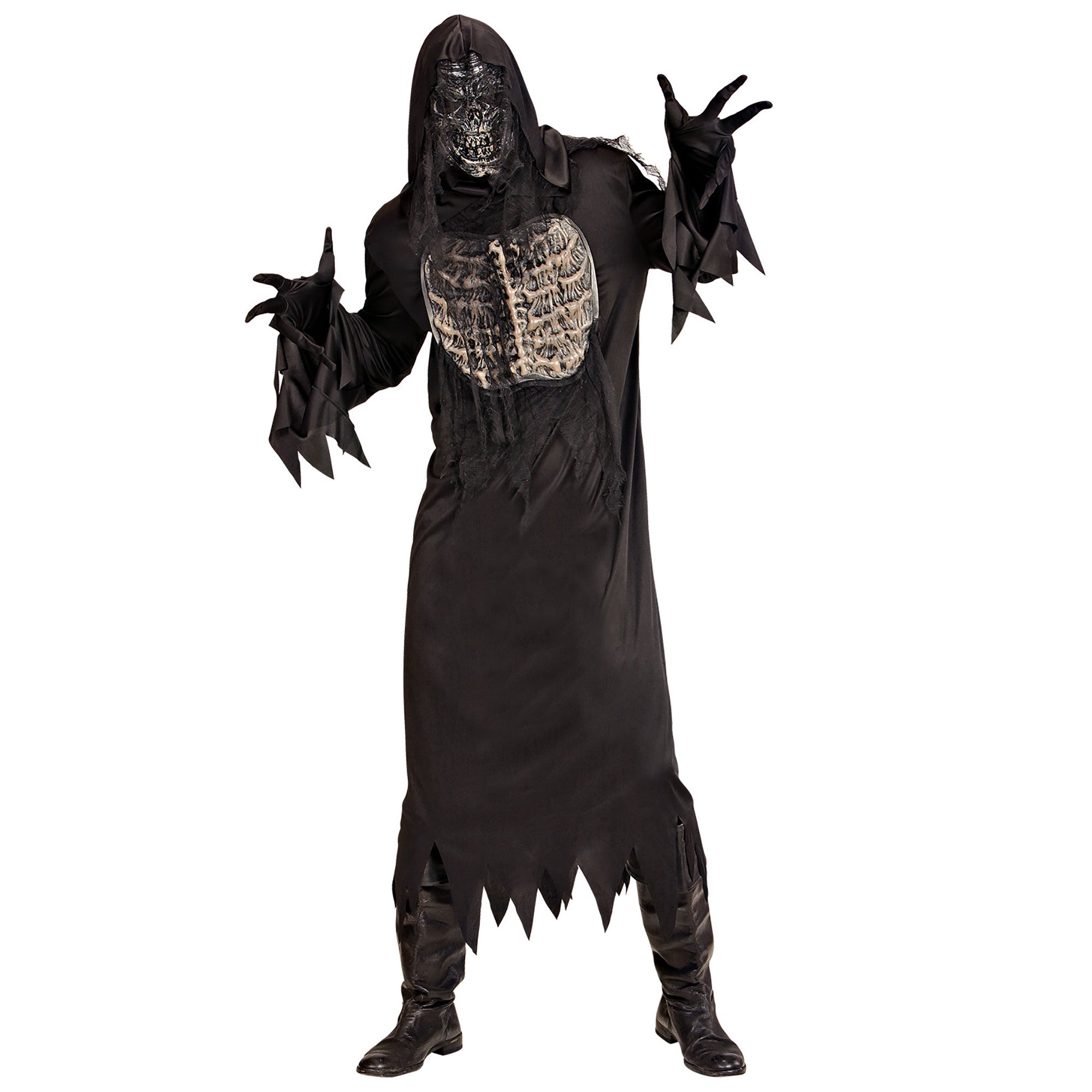 Widmann - Zombie Kostuum - Lijkenetende Mado Geest - Man - zwart - Small - Carnavalskleding - Verkleedkleding