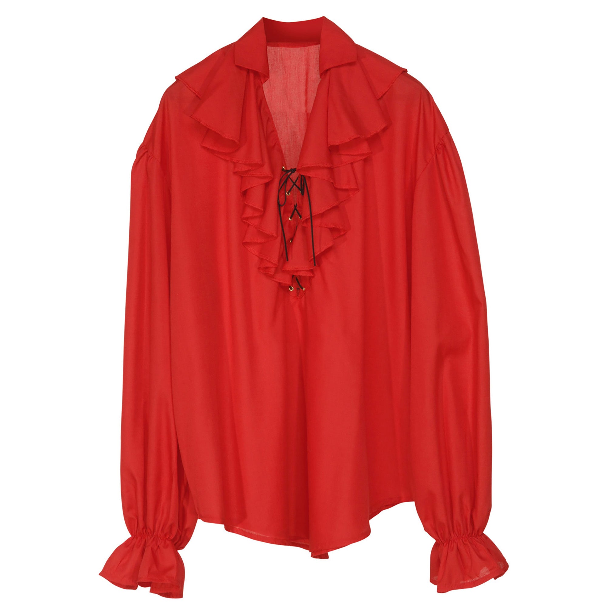 Rode piraten blouse voor mannen - Verkleedkleding