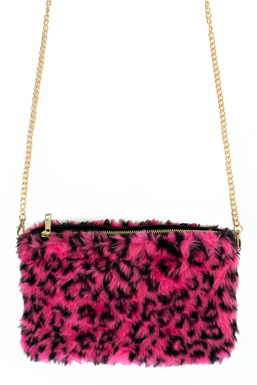 Tas panter roze bont