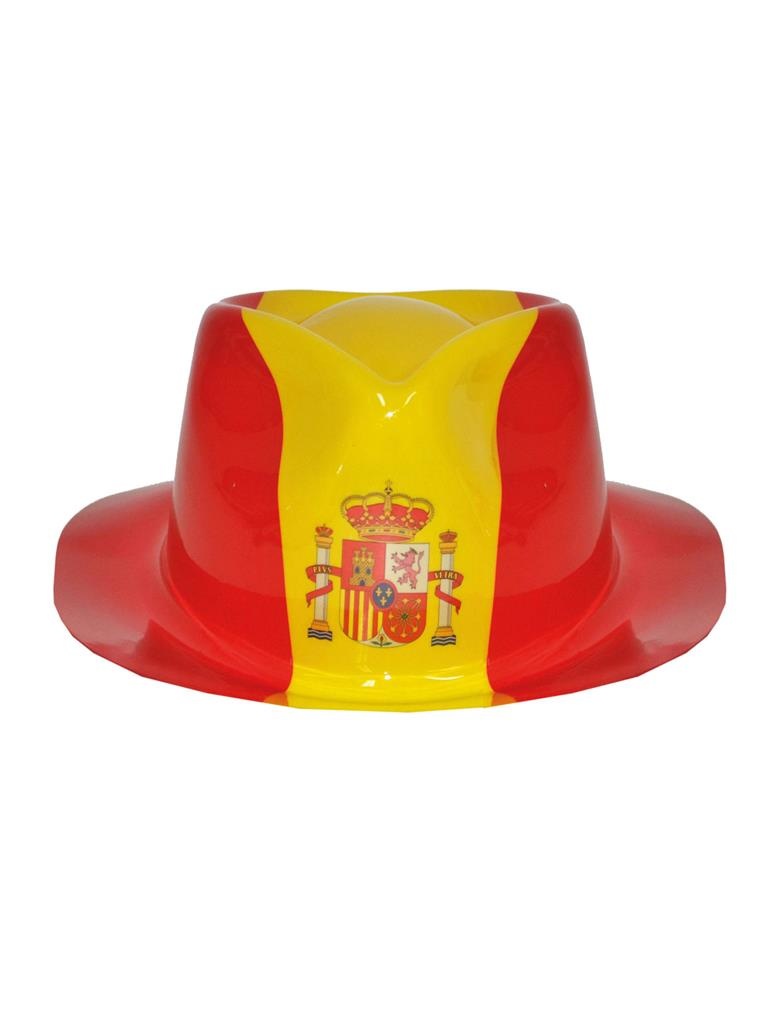 Kojak verkleed hoed Spanje van plastic - Landen vlag supporters artikelen