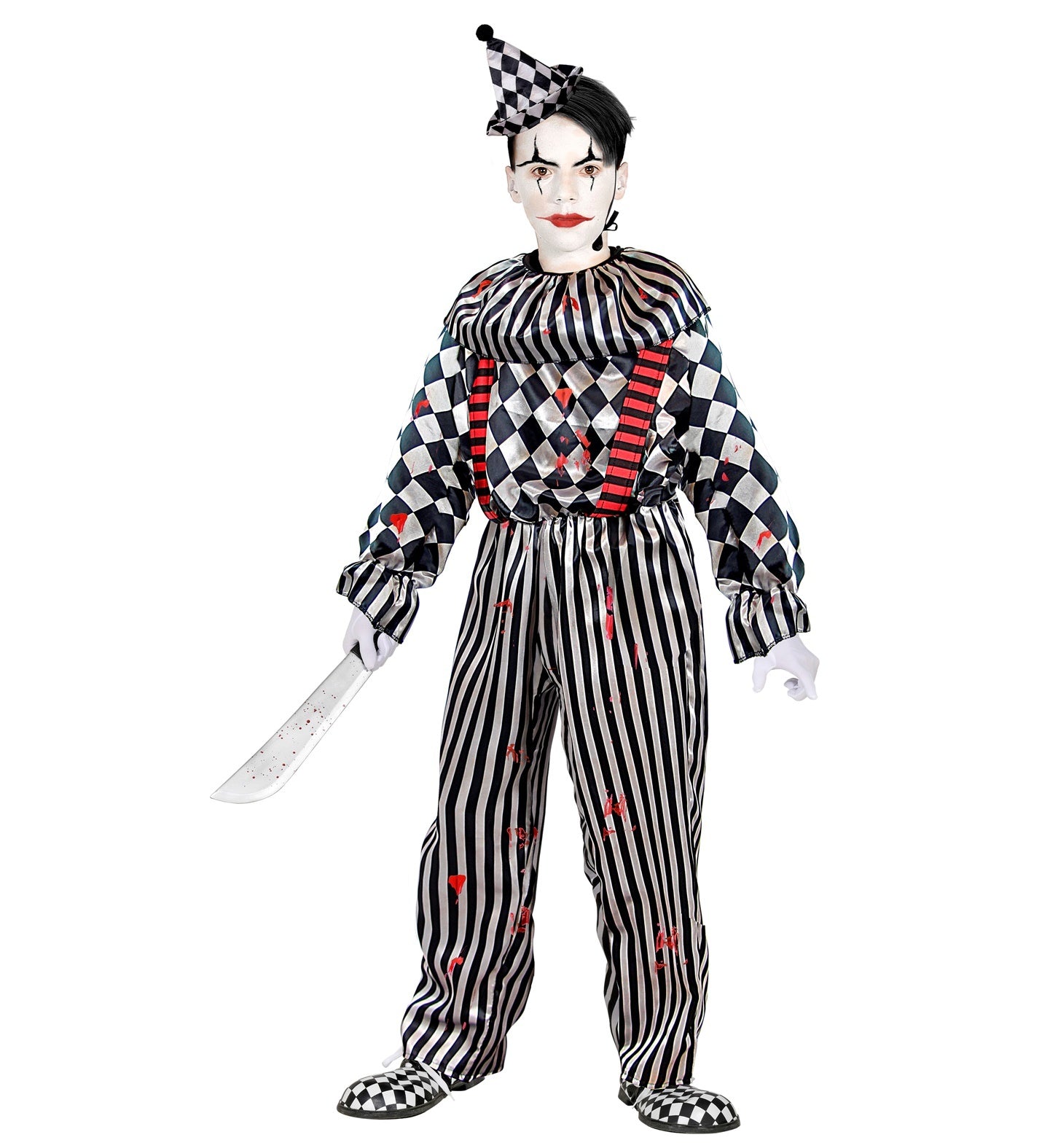 Widmann - Monster & Griezel Kostuum - Op Zoek Naar Bloed Enge Clown Kind Kostuum - - Maat 164 - Halloween - Verkleedkleding