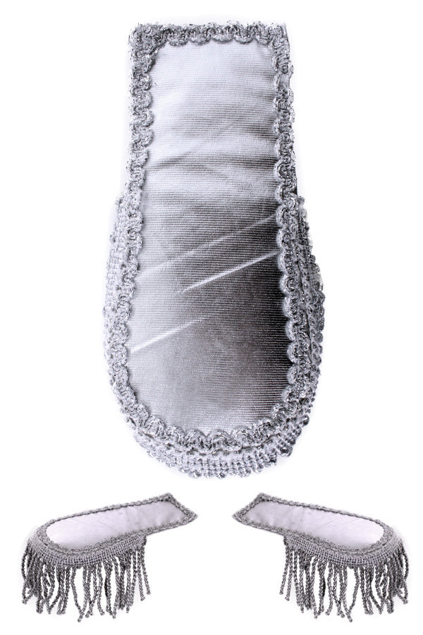 Epaulette zilver per paar met velcro