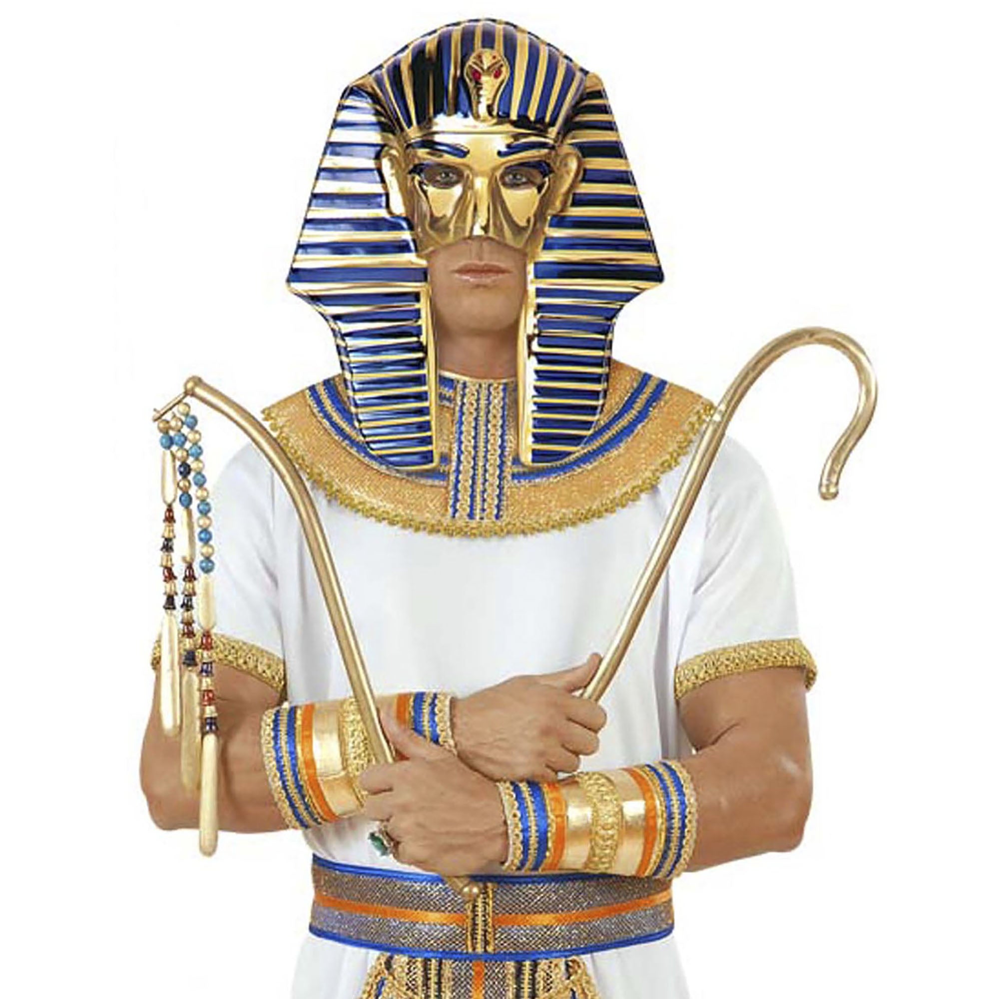 Widmann - Egypte Kostuum - Pvc Masker Toet- Ank- Amon - blauw,goud - Carnavalskleding - Verkleedkleding