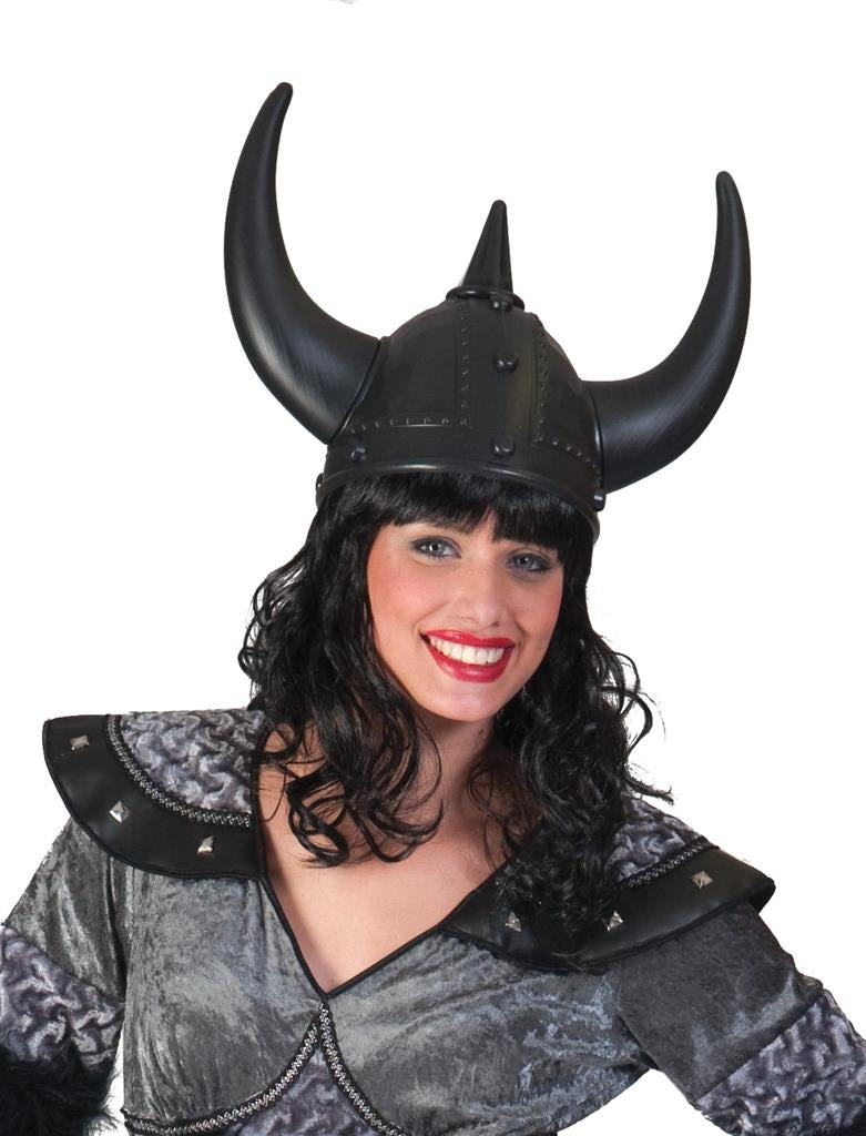 Zwarte viking helmen volwassenen 59 cm - Verkleedhoofddeksels