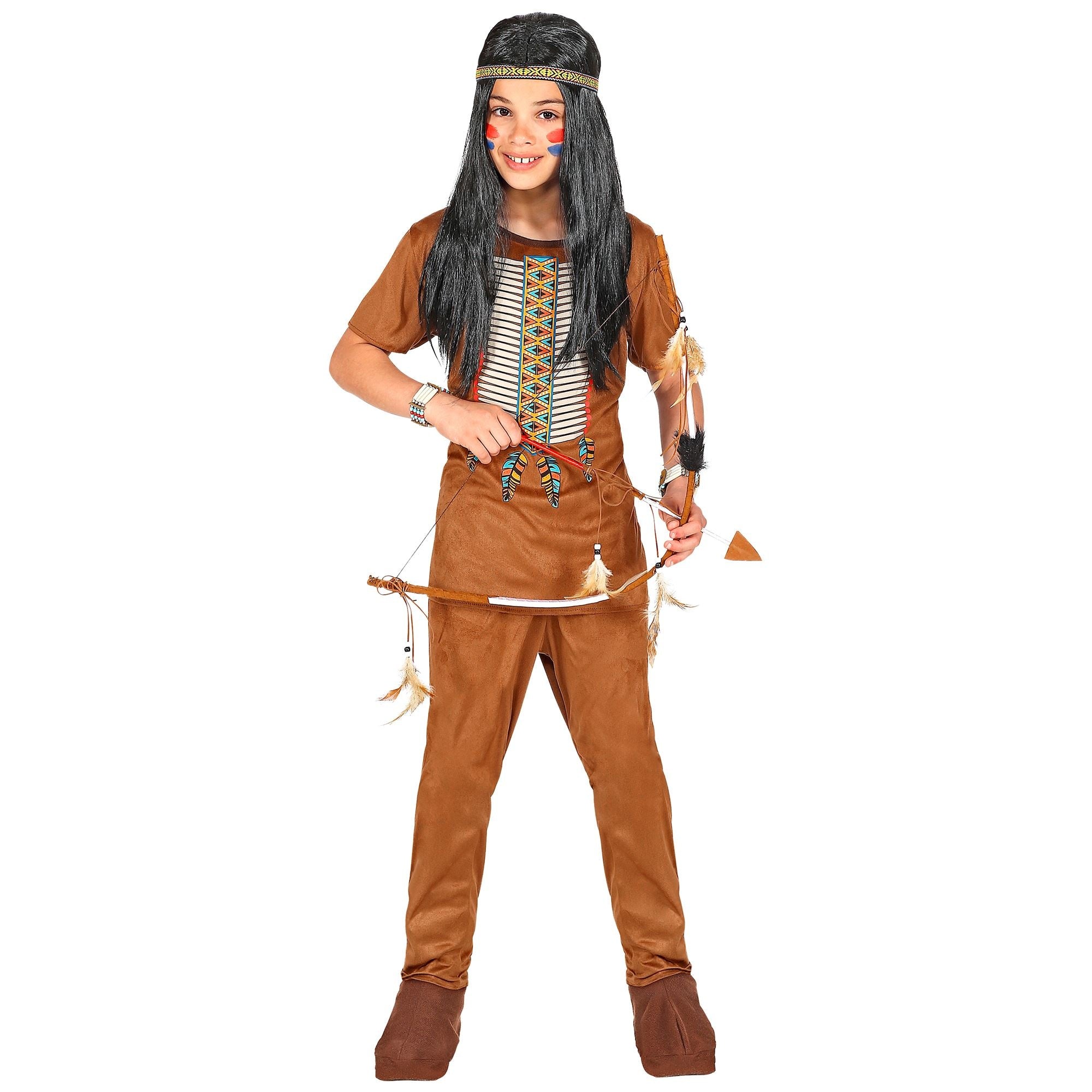Widmann - Indiaan Kostuum - Zoevende Bijl Indiaan Wilde Westen - Meisje - bruin - Maat 158 - Carnavalskleding - Verkleedkleding