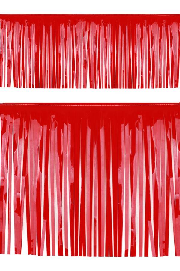 PVC slierten folie guirlande rood 6 meter x 30 cm brandvertragend