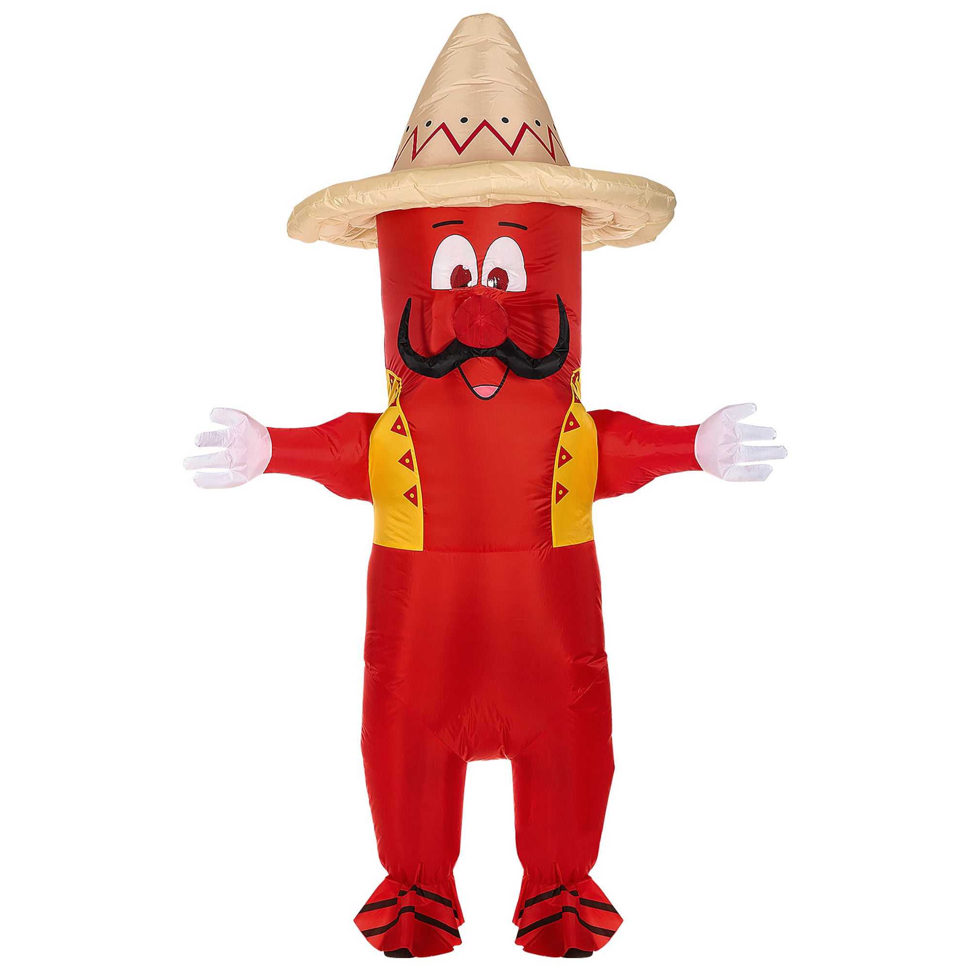 Grappig opblaasbaar kostuum Chili Peper maat M/L