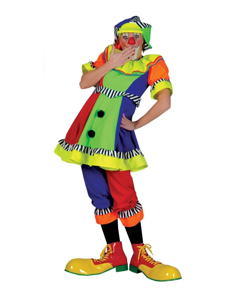 Funny Fashion - Clown & Nar Kostuum - Olaffio Clown - Vrouw - multicolor - Maat 44-46 - Carnavalskleding - Verkleedkleding