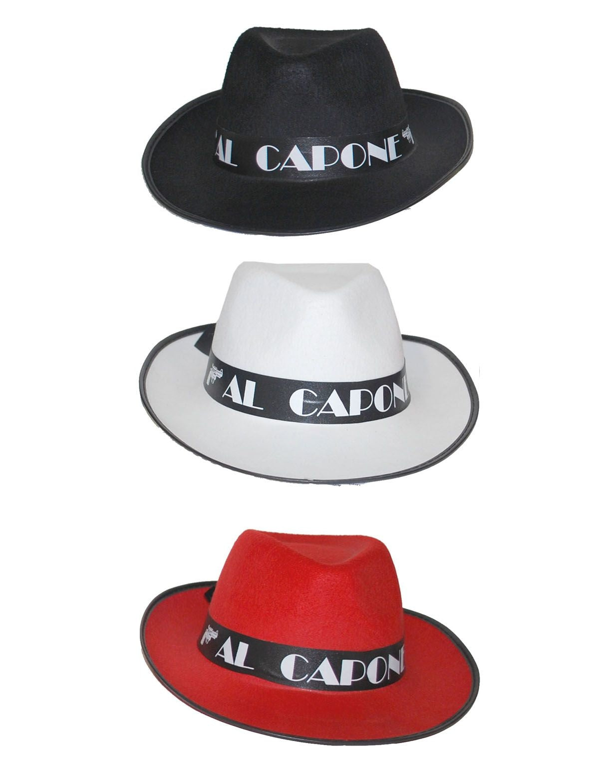 Leuke witte Al Capone hoed met zwarte band