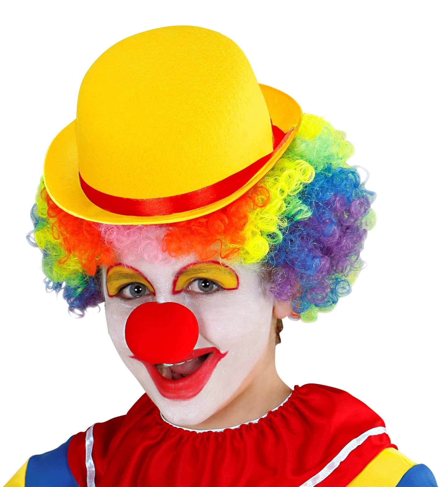 Widmann - Clown & Nar Kostuum - Bolhoed Bonno Kind Geel - geel - Carnavalskleding - Verkleedkleding