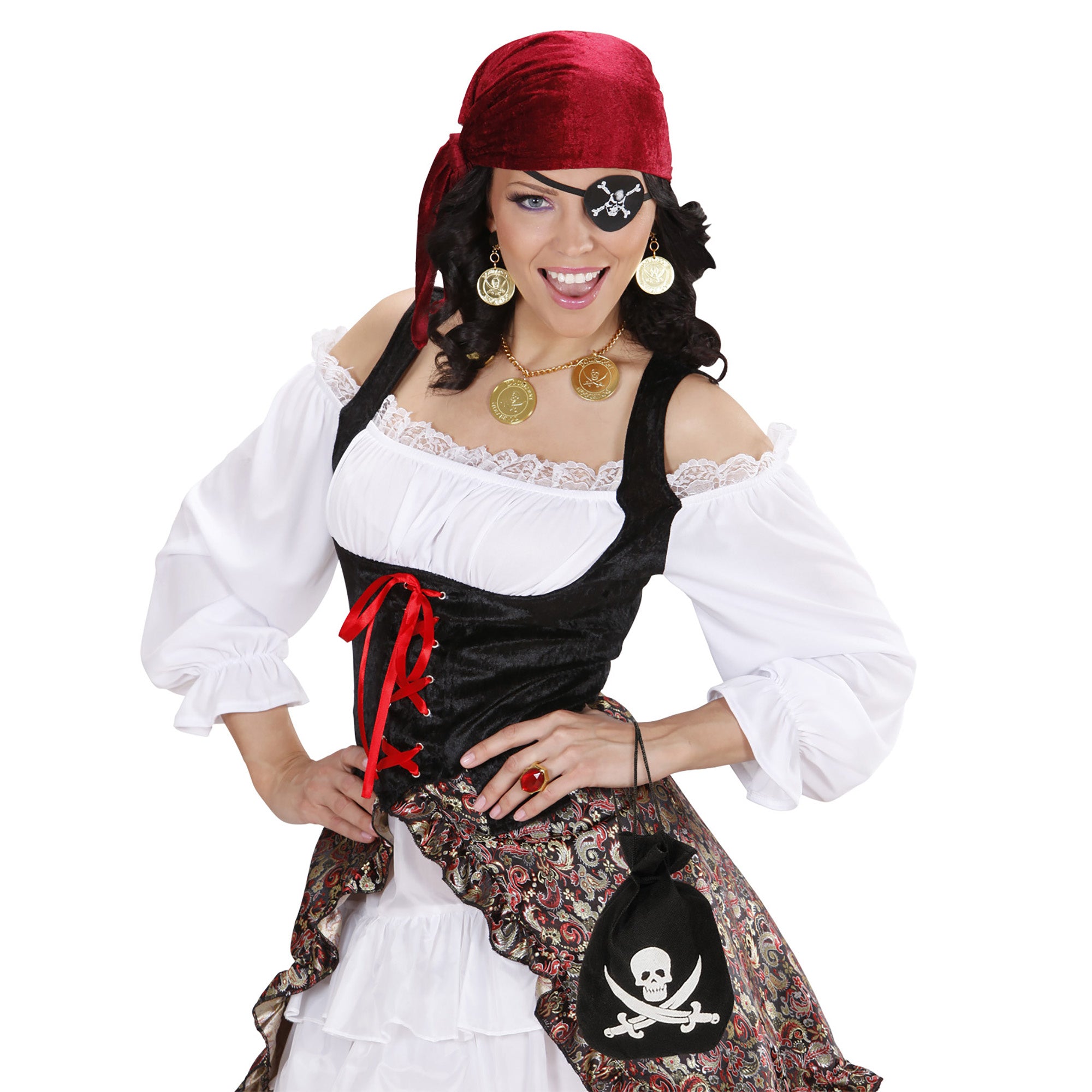 WIDMANN - Zwarte piratenzak met doodskop - Accessoires > Tassen > Handtassen
