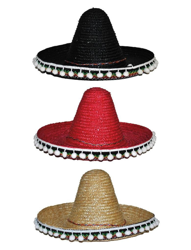 Mooie Mexicaanse sombrero 60cm volwassenen in drie kleuren