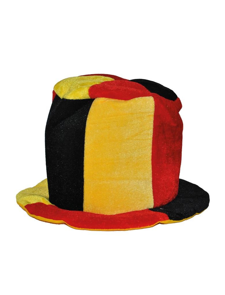 Supporters kleding hoed in Belgie vlag kleuren - Landen thema feestartikelen en verkleed hoeden